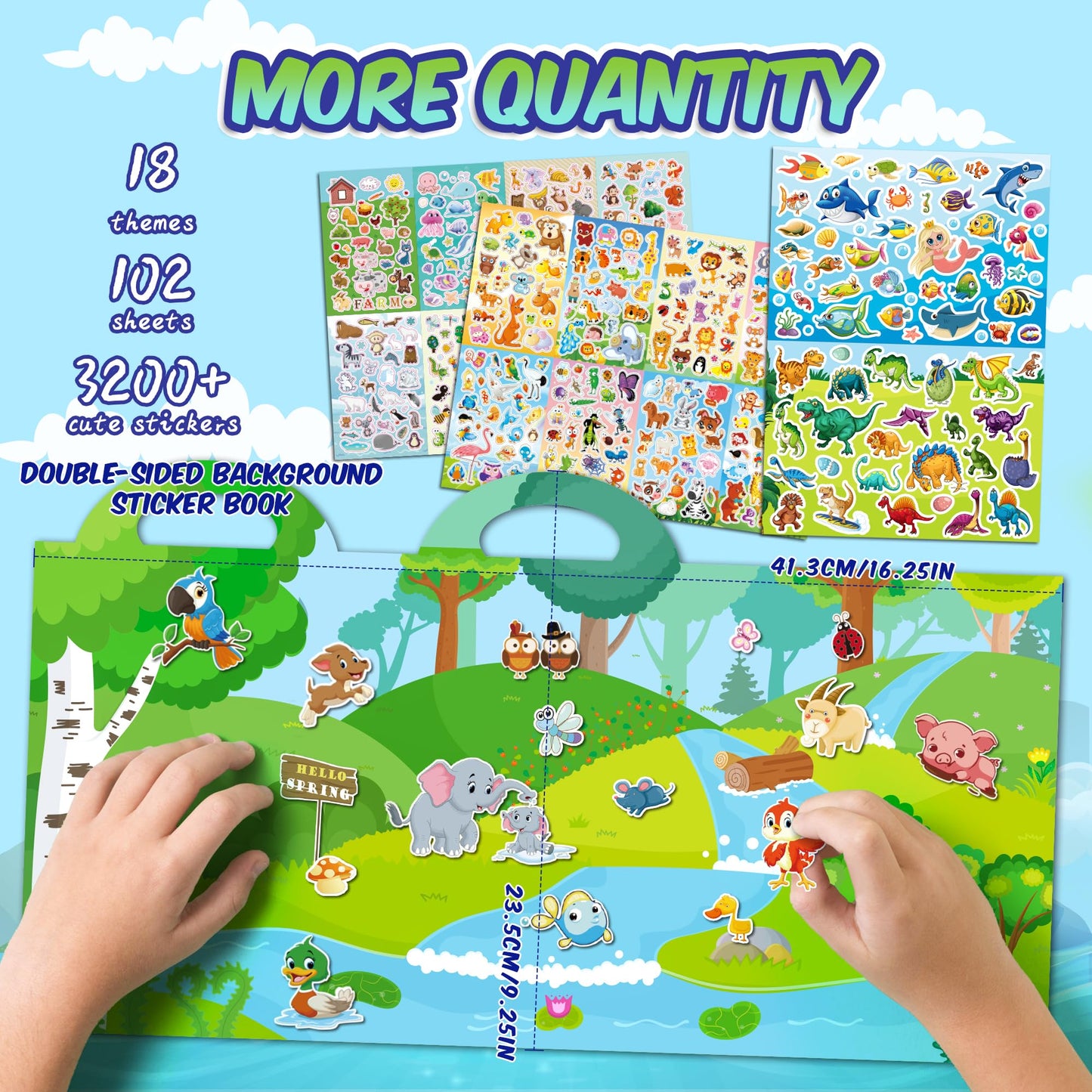 Sinceroduct 3200+ Sticker Set for Kids – 102 Sheets Cartoon Animal Stickers for Toddlers, Rewards & Craft Decor