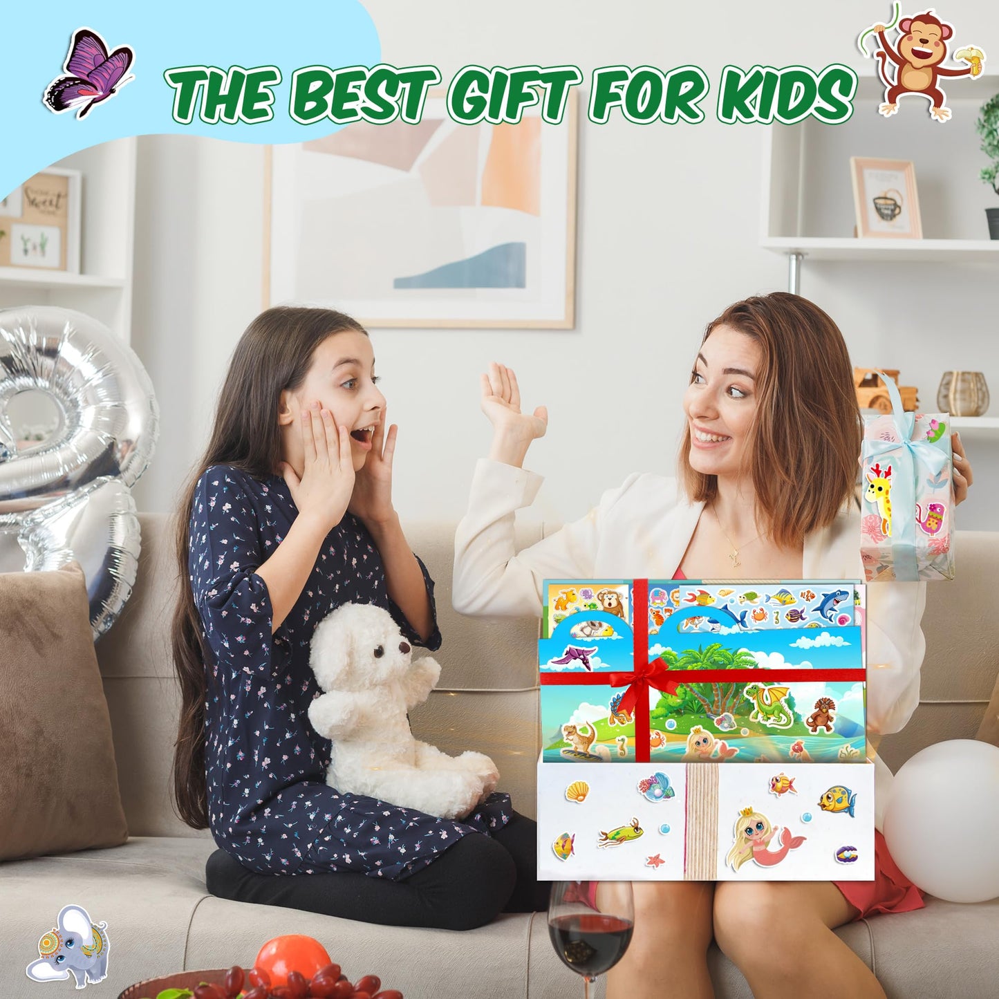 Sinceroduct 3200+ Sticker Set for Kids – 102 Sheets Cartoon Animal Stickers for Toddlers, Rewards & Craft Decor