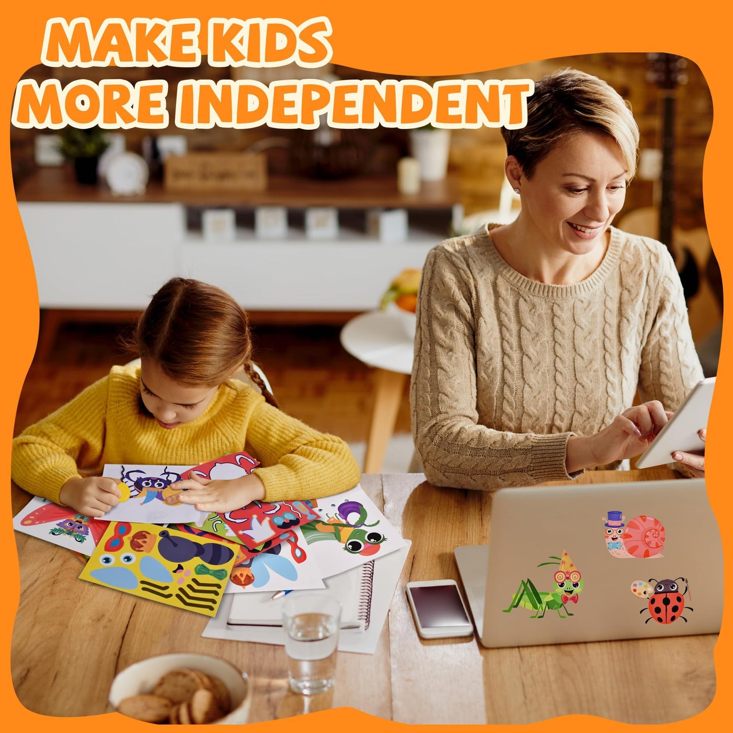 Sinceroduct Make Your Own Stickers for Kids — 60 Animal Face Sheets