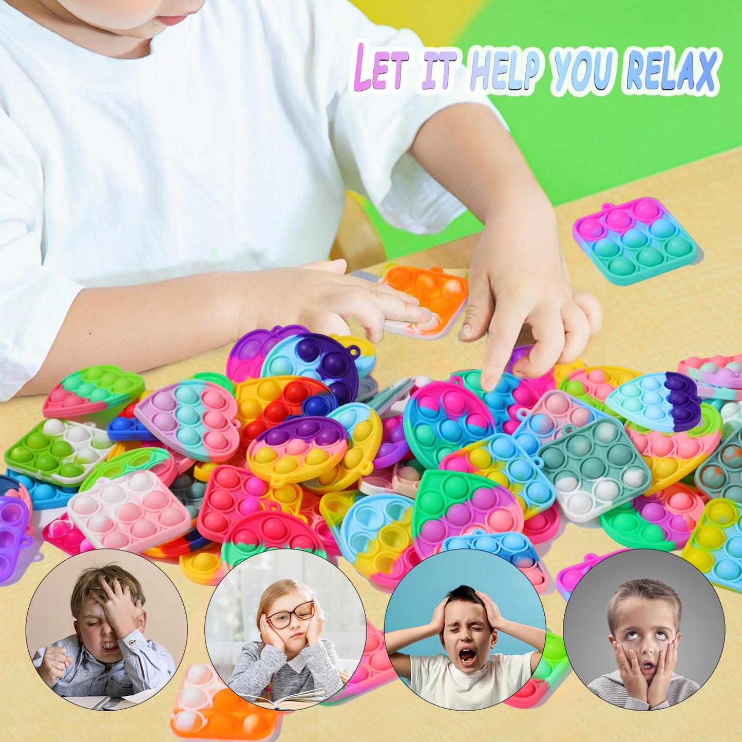 SINFOX 57-Piece Kids Fidget Toys – Party Favors, Prizes & Bulk Classroom Toys