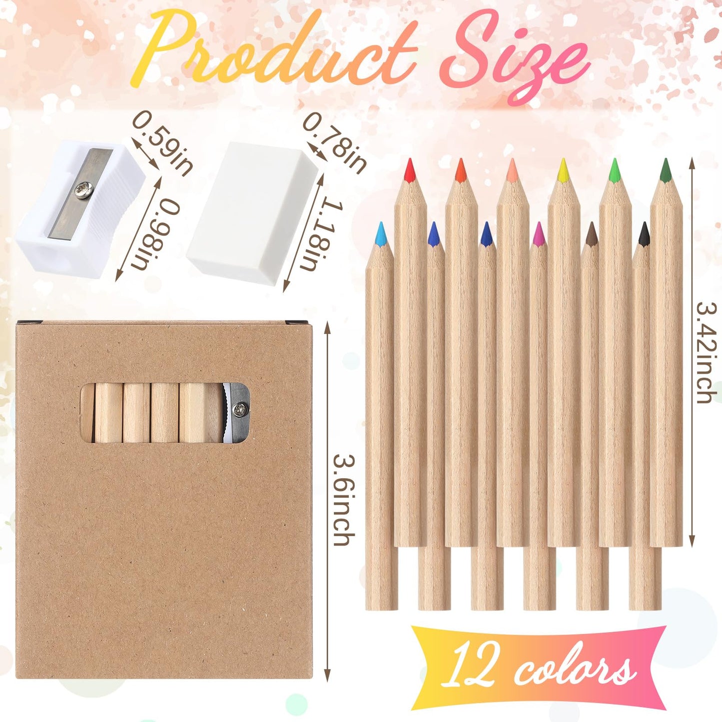 Sinload 150-Set Mini Colored Pencils Bulk — 12-Color Sets with Sharpener & Eraser