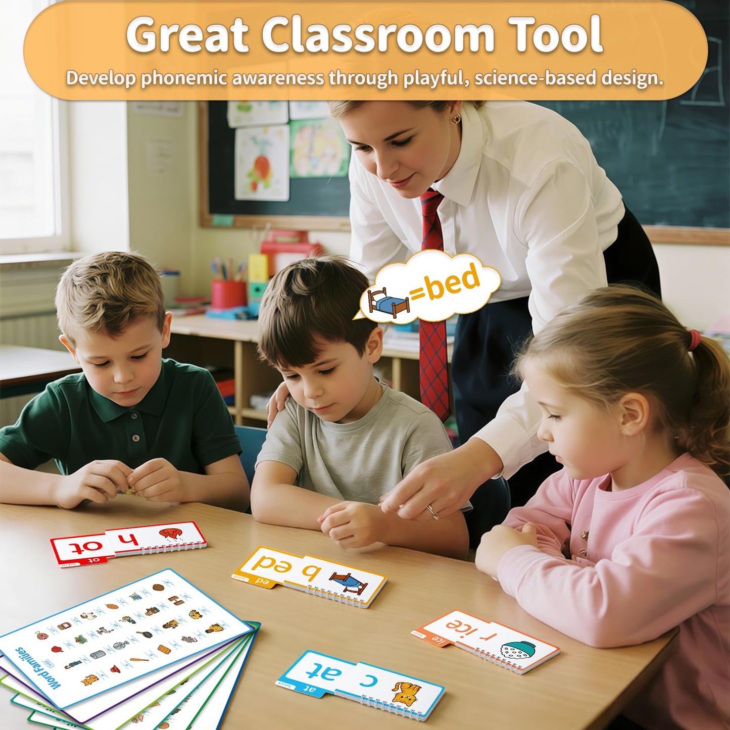 Sinoome Phonics Flash Cards & Read & Rhyme Flip Books – Word Family Reading Set for Kids 4-8