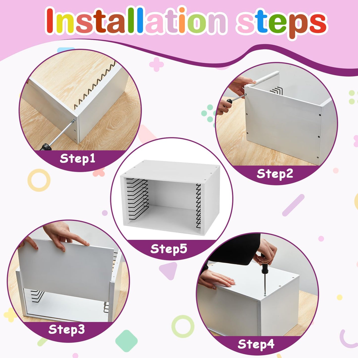 Sintuff Puzzle Holder Rack – White Wooden Jigsaw Organizer for 12 Puzzles