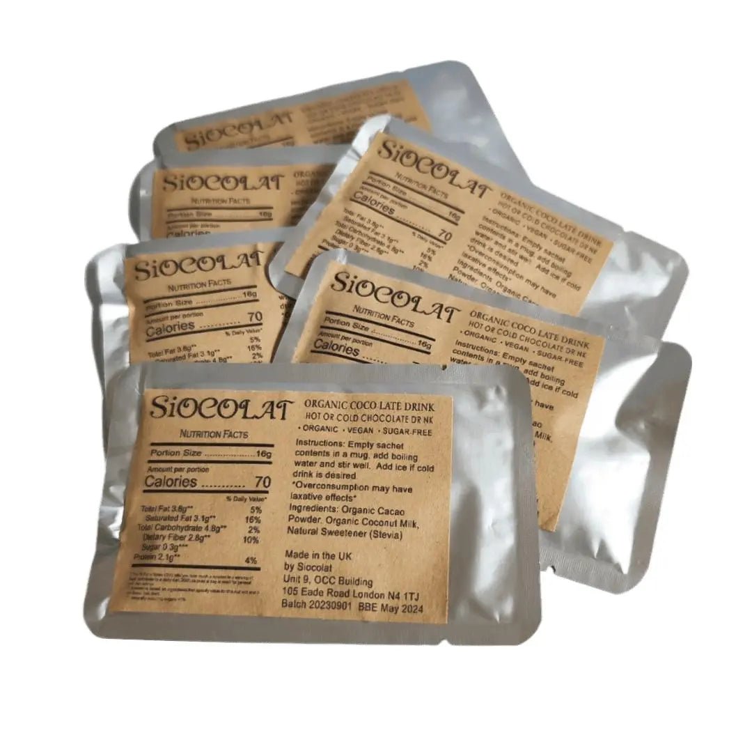 Siocolat Organic Vegan Sugar Free Low Calorie Chocolate Drink Hot or Cold