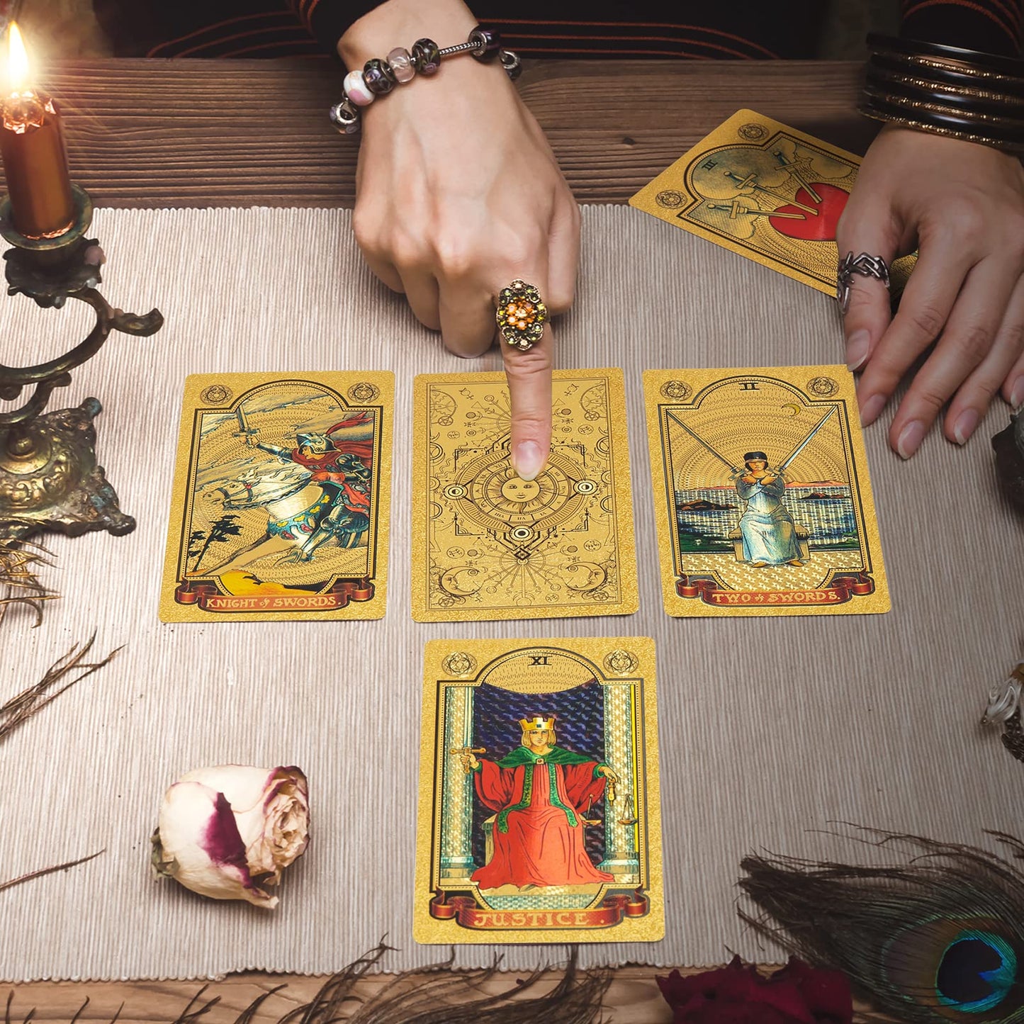 SIOKUY Tarot Cards Deck – Luxury Classic Art, Gold Foil, Waterproof 78-Card Set