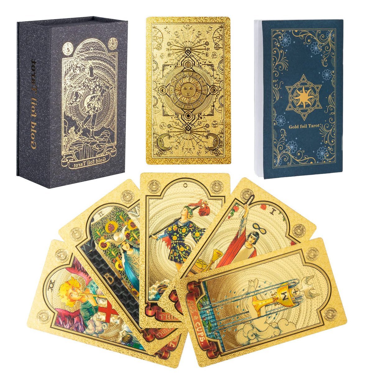 SIOKUY Tarot Cards Deck – Luxury Classic Art, Gold Foil, Waterproof 78-Card Set