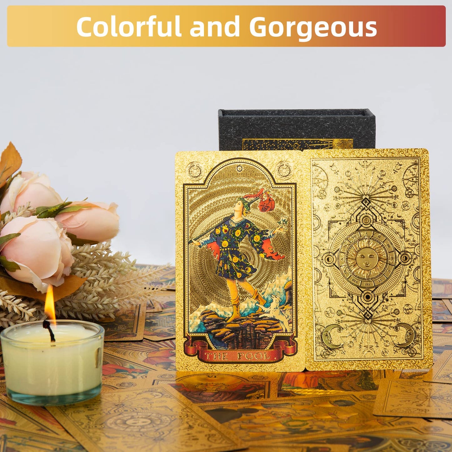 SIOKUY Tarot Cards Deck – Luxury Classic Art, Gold Foil, Waterproof 78-Card Set
