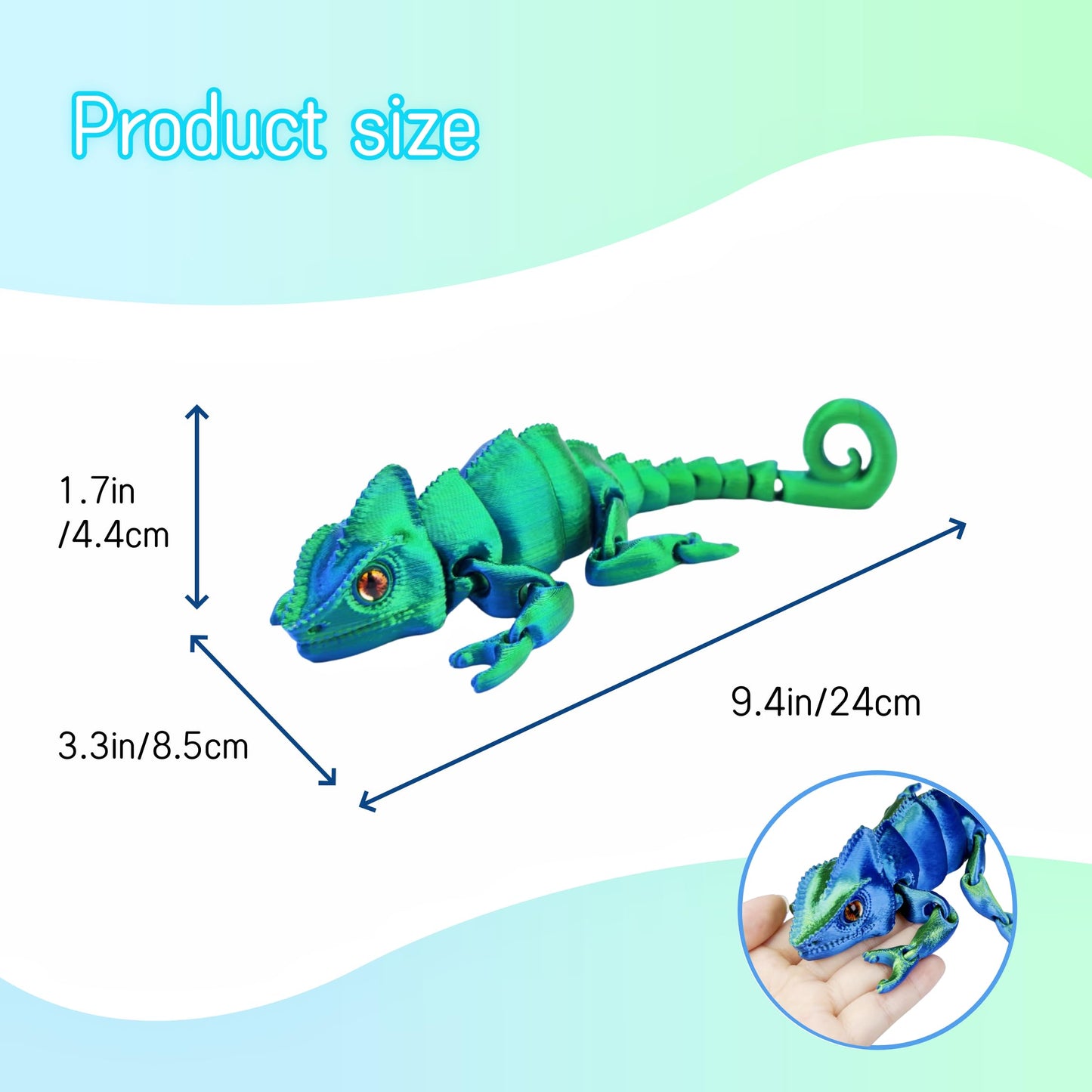 SIPWATE 3D Printed Articulated Chameleon Toy – Flexible Joints & Desk Decor