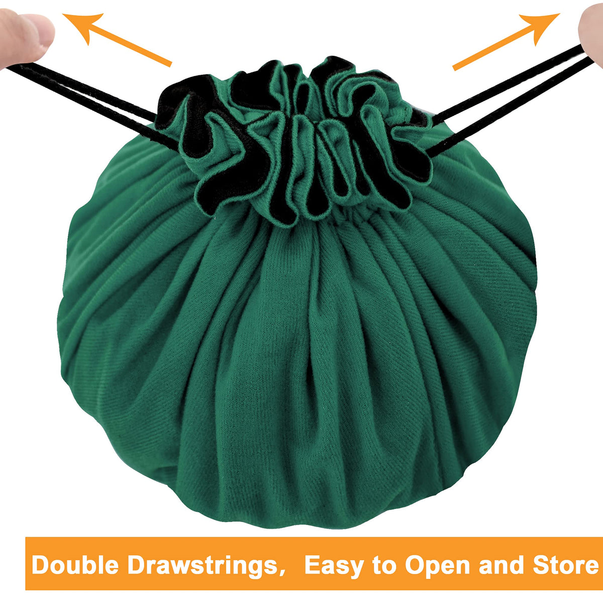 SIQUK Large Dice Bag with Pockets – 300+ Dice, 9 Compartments, Drawstring, Dark Green