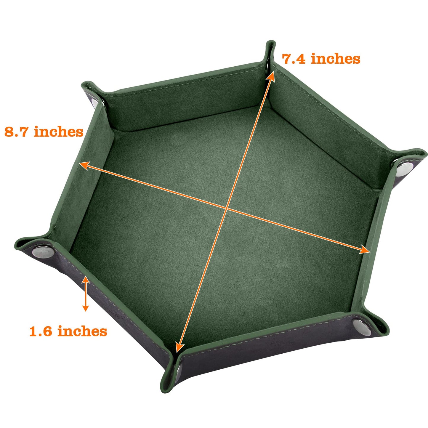 SIQUK 2 Pieces Dice Tray – Foldable Hexagon PU Leather, Dark Green & Violet