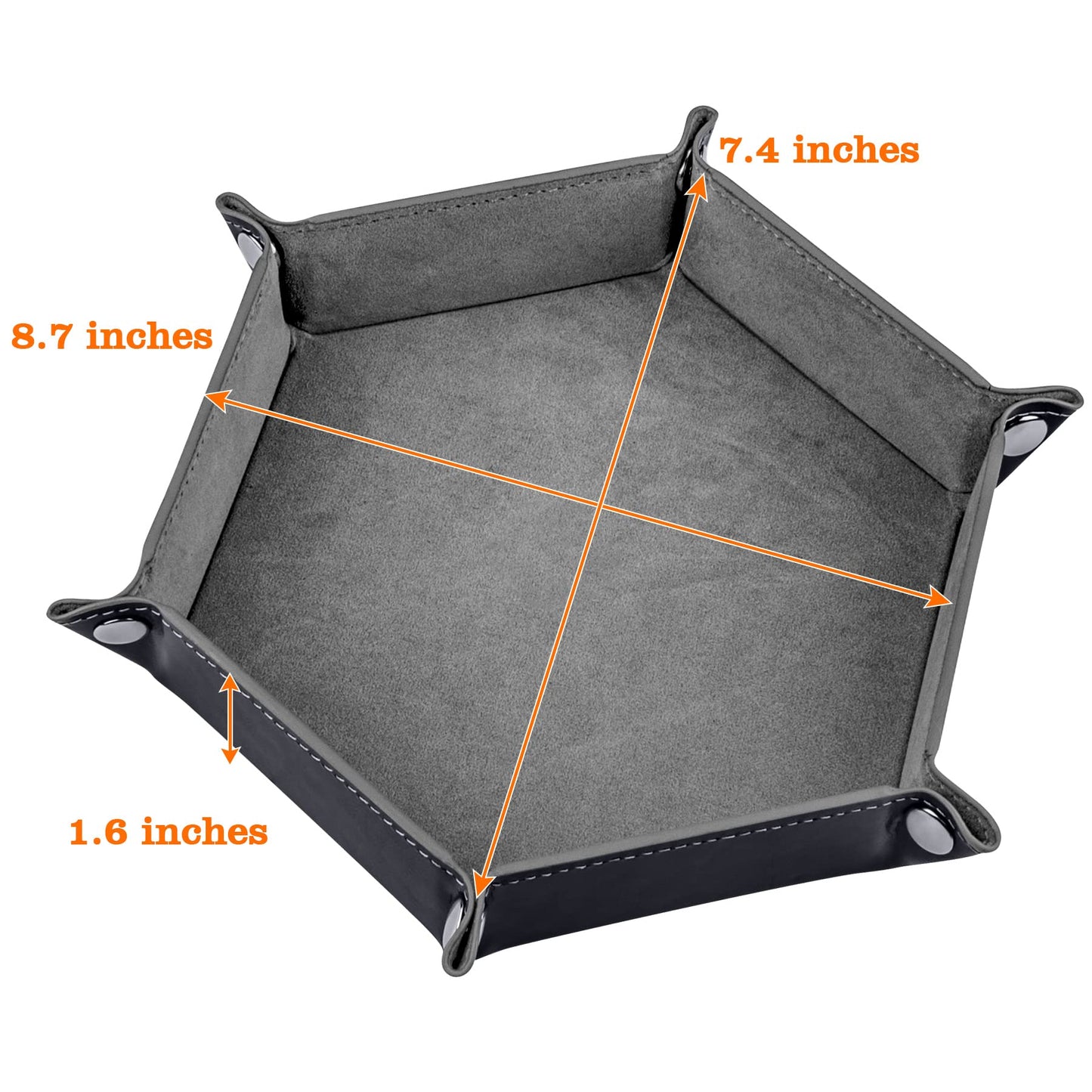 SIQUK 2-Pack Dice Tray – Pink & Gray Hexagon Folding PU Leather Dice Holder for RPG