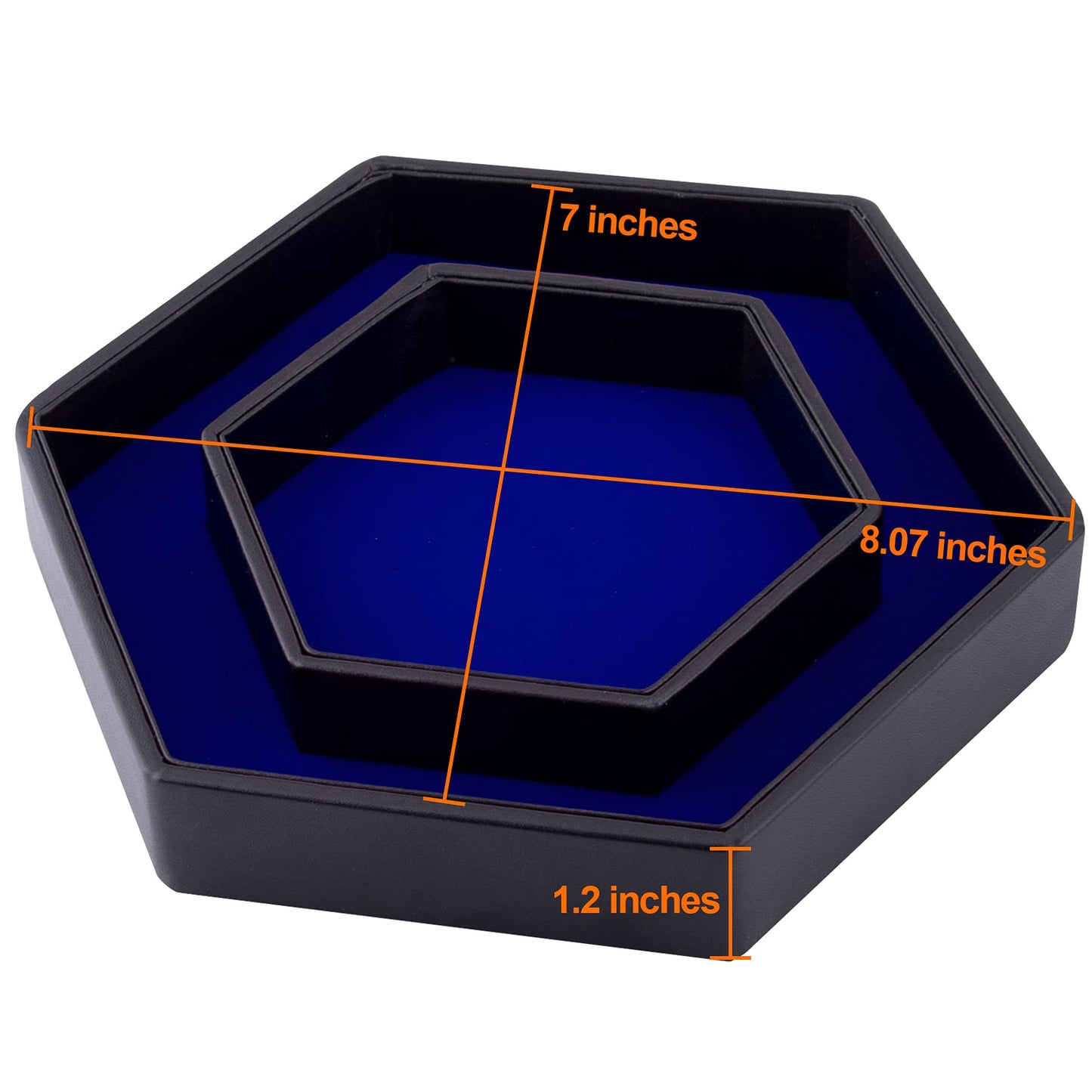 SIQUK Hexagon Dice Tray with Lid – Velvet Interior, PU Leather, 8.07 x 7 x 1.2 in