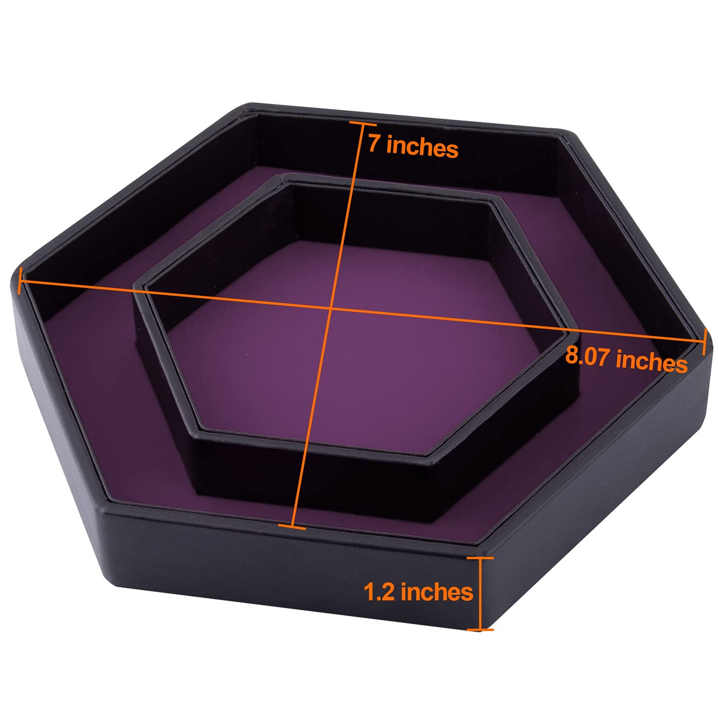 SIQUK Dice Tray with Lid – Hexagon Purple for RPG, DND, and Tabletop Games