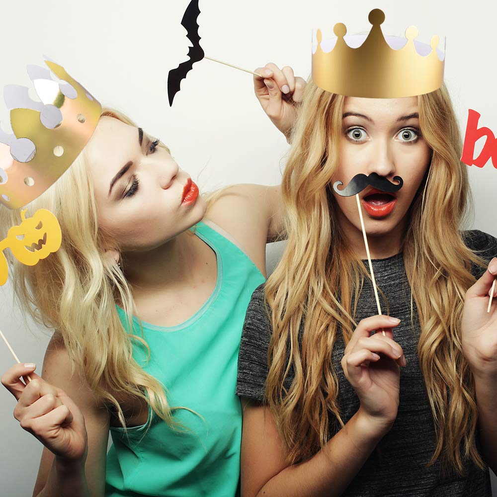 SIQUK 27-Piece Golden Paper Crown Hats for Parties | King Crowns