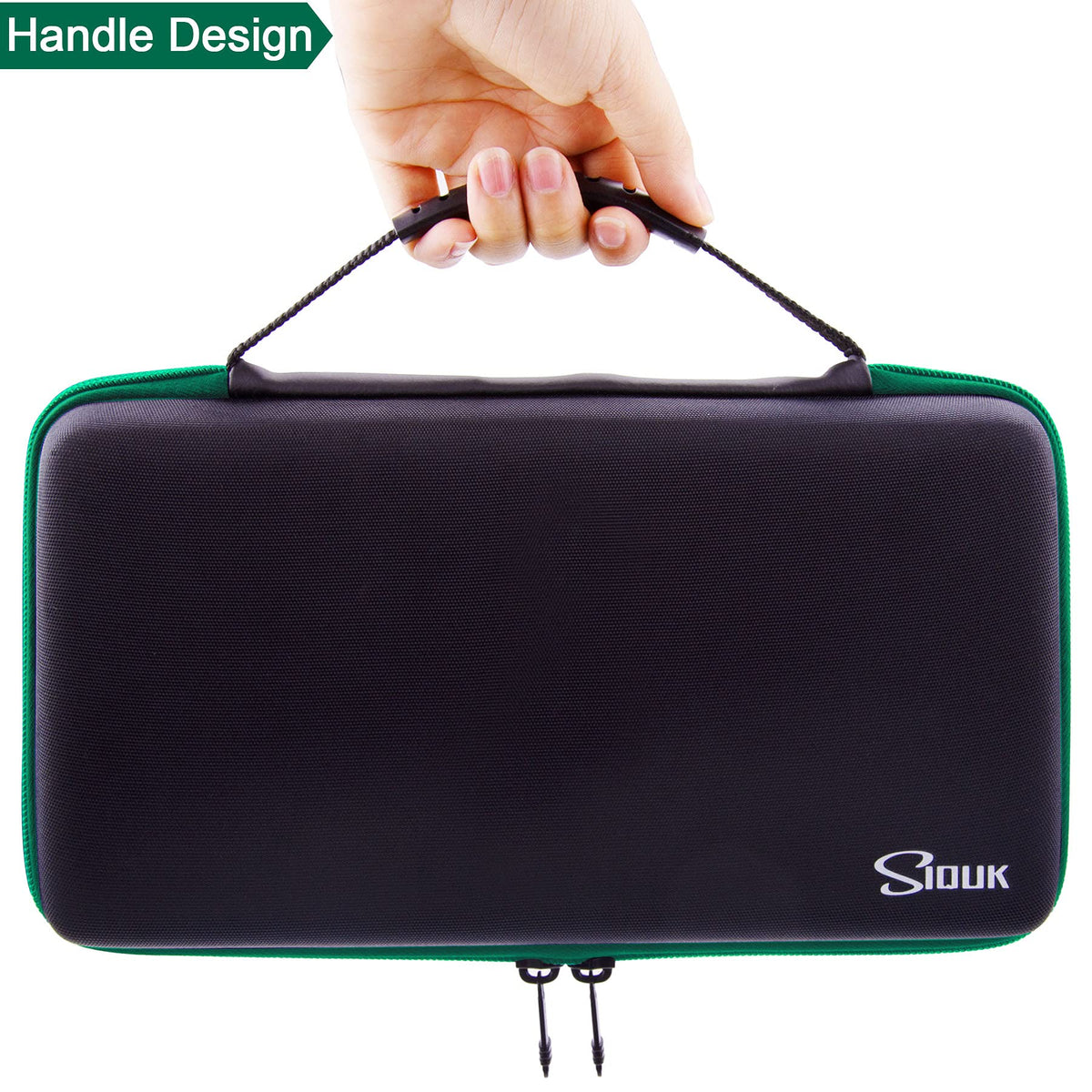 SIQUK Green EVA Dice Case with Detachable Tray & Handle for Dungeons & Dragons & RPGs