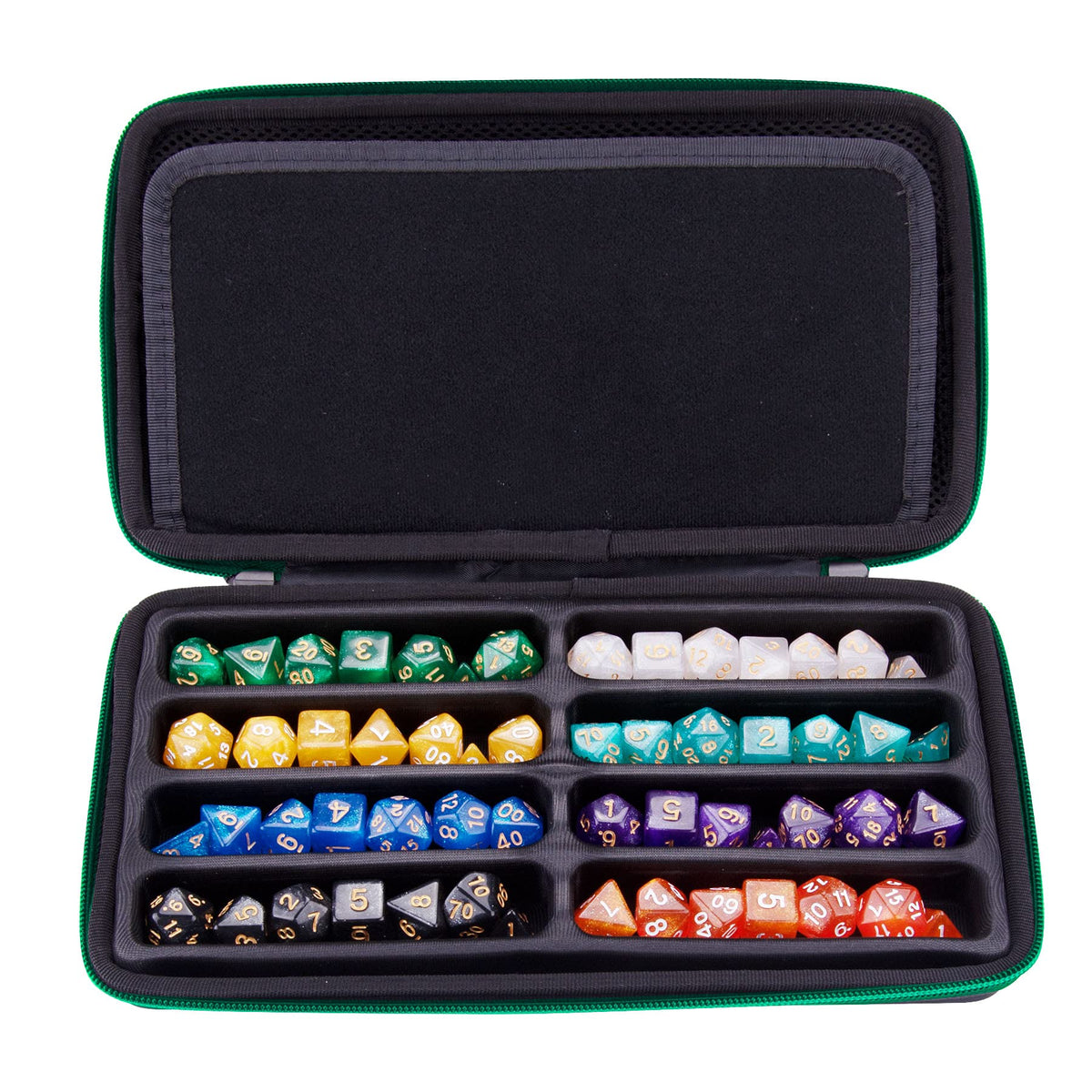 SIQUK Green EVA Dice Case with Detachable Tray & Handle for Dungeons & Dragons & RPGs