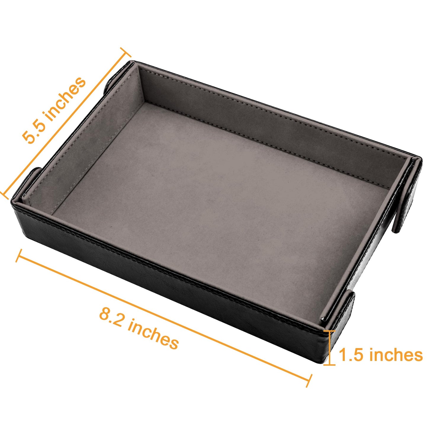SIQUK Magnetic Folding Dice Tray – Rectangle PU Leather, Foldable Gray D&D Rolling Tray