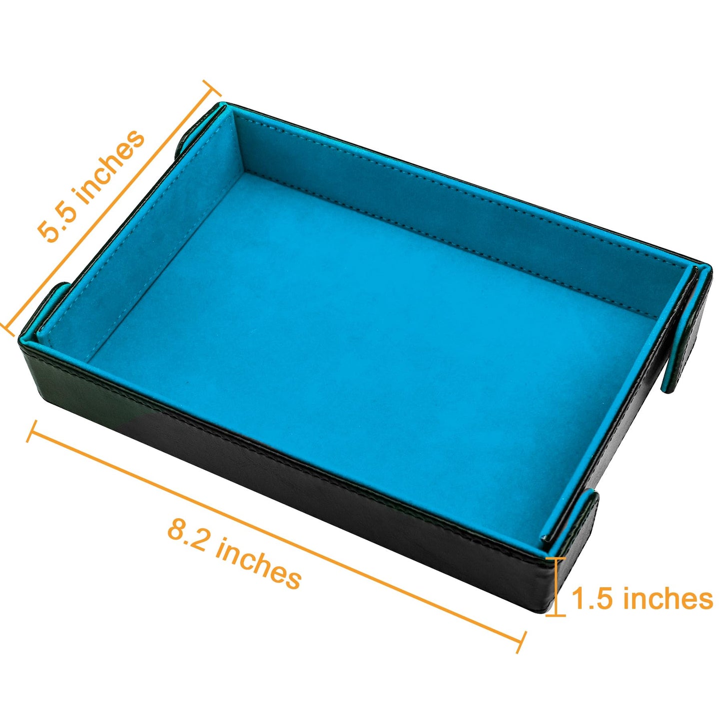 SIQUK Magnetic Folding Dice Tray — Portable PU Leather Dice Rolling Tray for D&D RPG, Sky Blue
