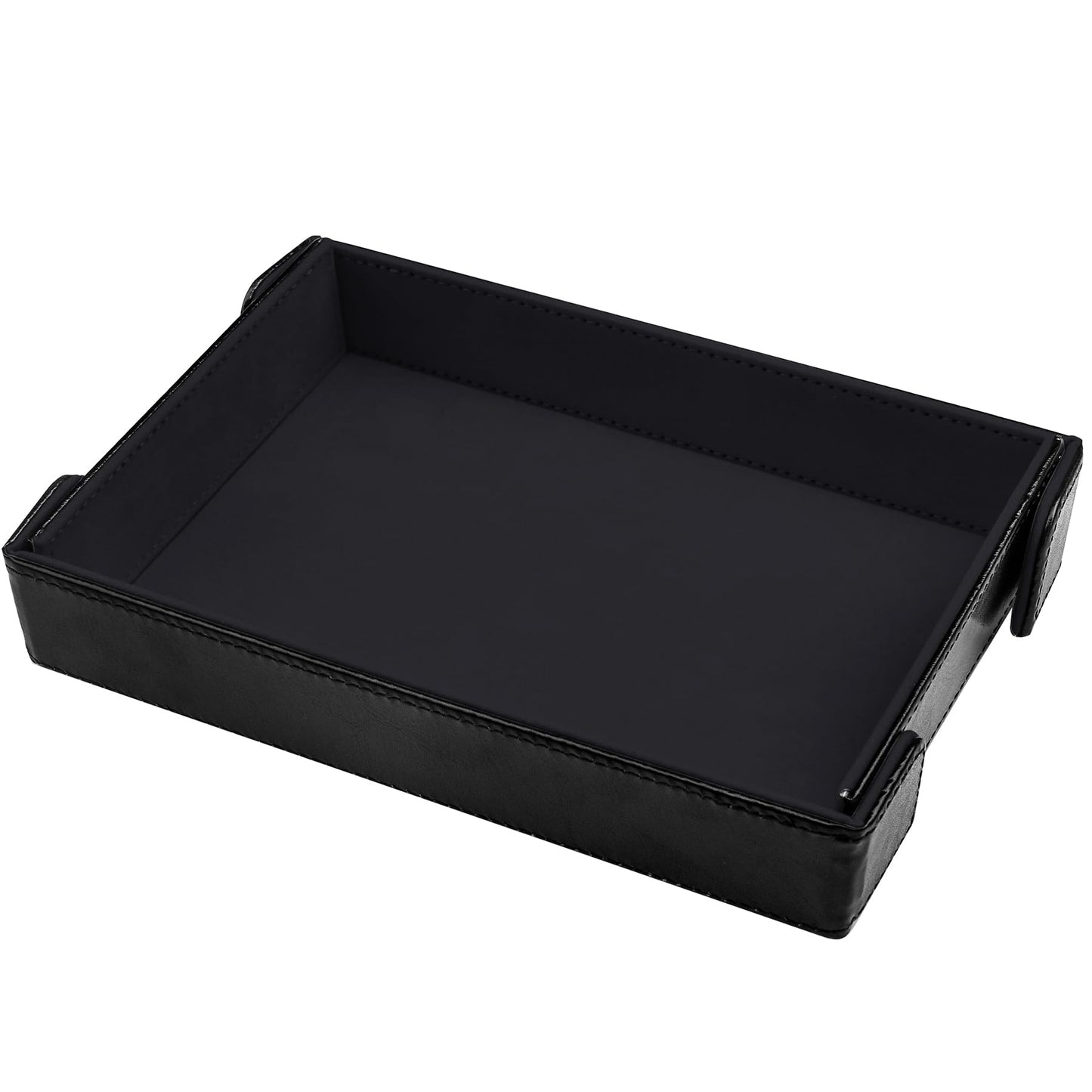SIQUK Magnetic Folding Dice Tray - PU Leather, Black - Foldable Dice Rolling Mat for D&D RPG