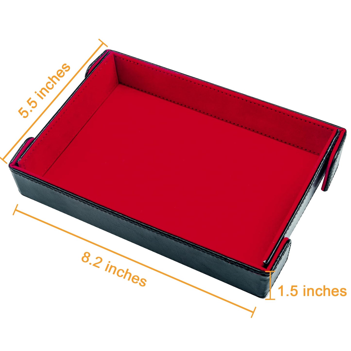 SIQUK Magnetic Folding Dice Tray – Red PU Leather, Rectangle, Foldable