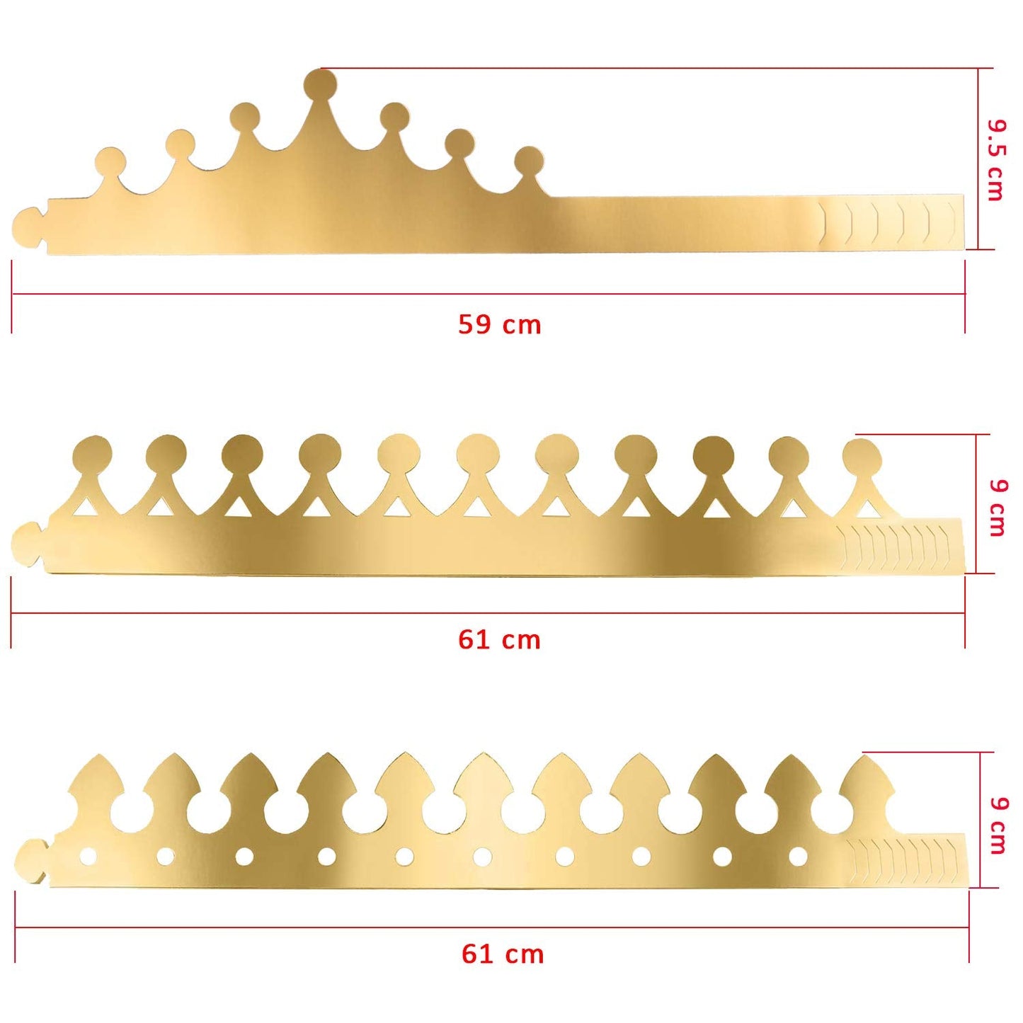 SIQUK 27-Piece Golden Paper Crown Hats for Parties | King Crowns