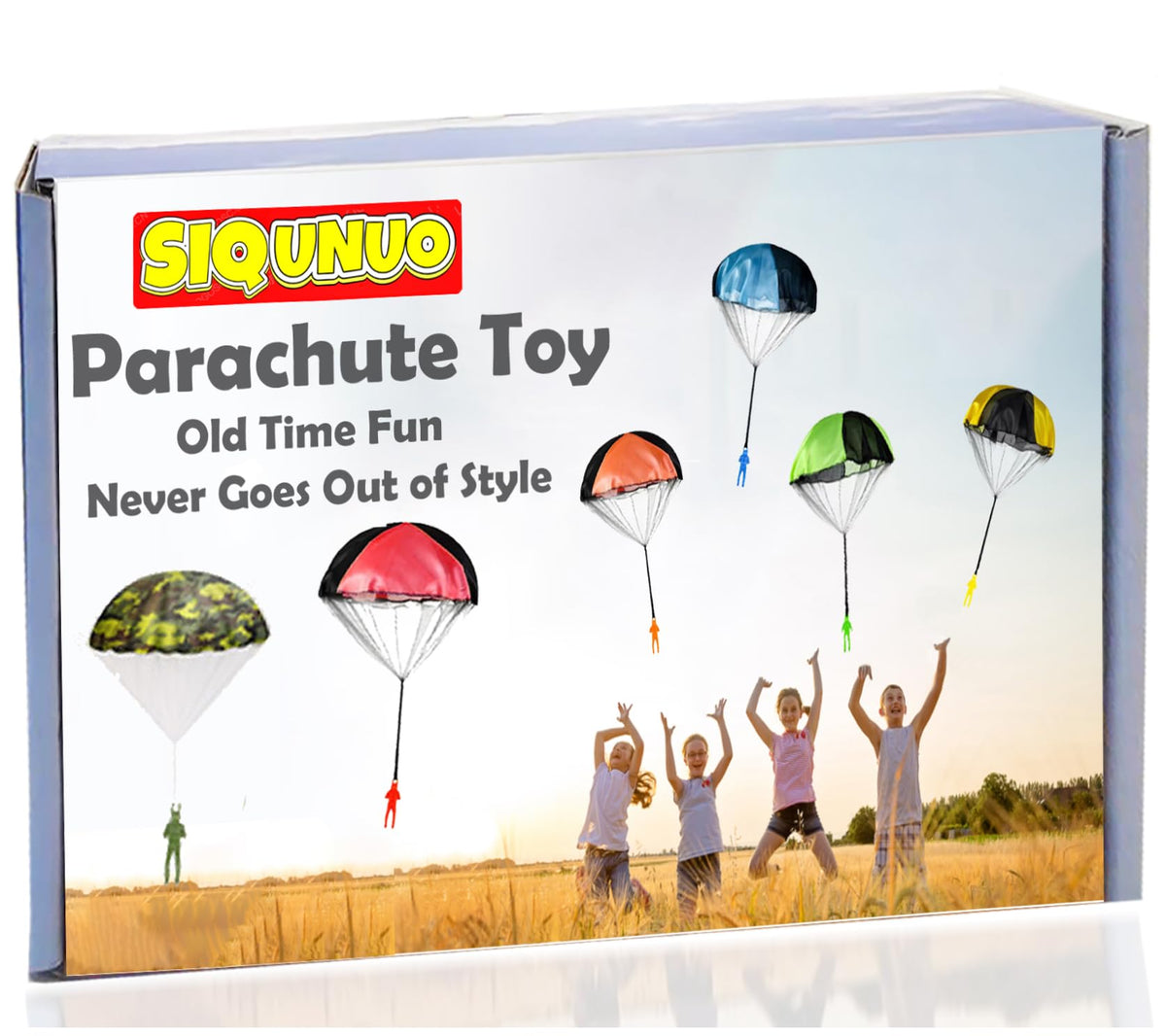 SIQUNUO Parachute Toys for Kids – 6 Pack, Tangle-Free Outdoor Fun