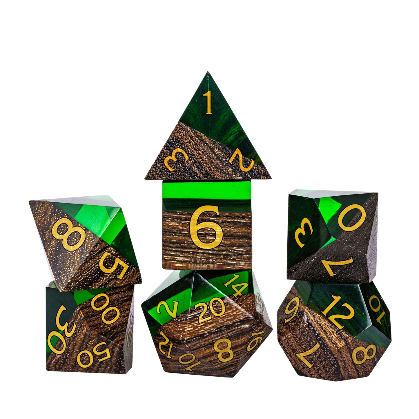 Sirius Dice Acererak's Treasure Packs: Gold Edition | 7-Piece Dice Set, Ability Coin, Embroidered D&D Bag