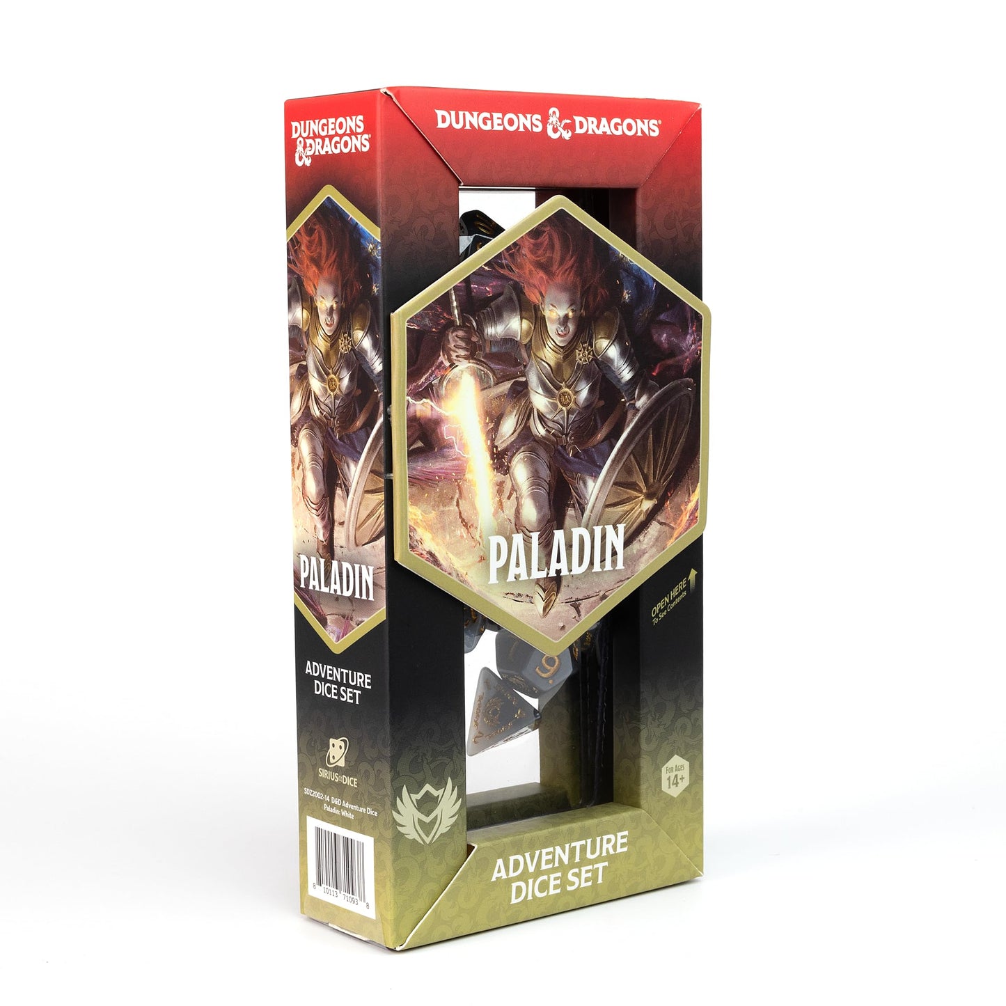 Sirius Dice D&D Adventure Dice – Paladin (White & Grey) Officially Licensed