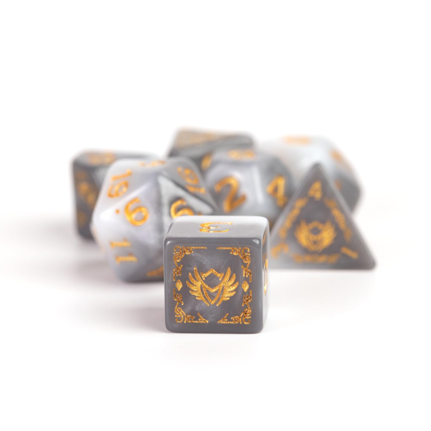 Sirius Dice D&D Adventure Dice – Paladin (White & Grey) Officially Licensed