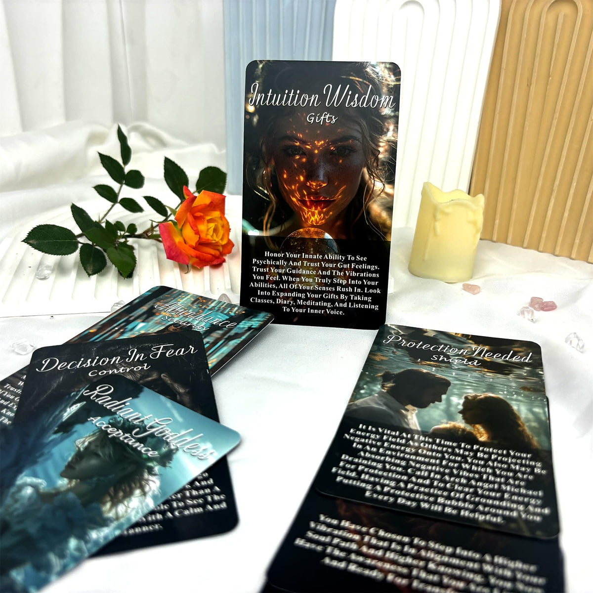 Sishui Healing Oracle Cards Deck – 44-Card Growth Set for Beginners | Self-Healing & Insight