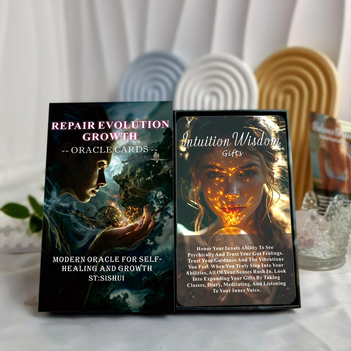Sishui Healing Oracle Cards Deck – 44-Card Growth Set for Beginners | Self-Healing & Insight