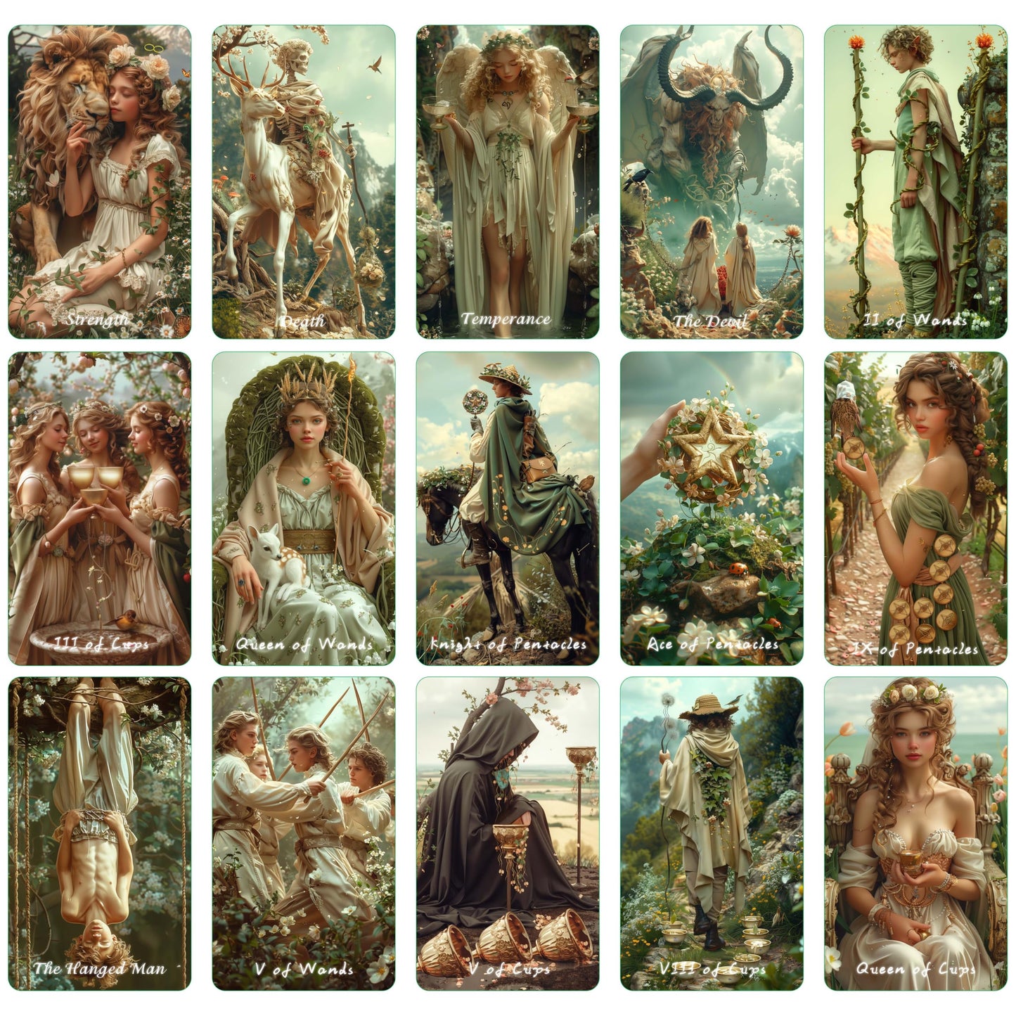 sishui Spring Sprout Tarot Deck for Beginners | 80 Cards, Guidebook, Gilded Edges