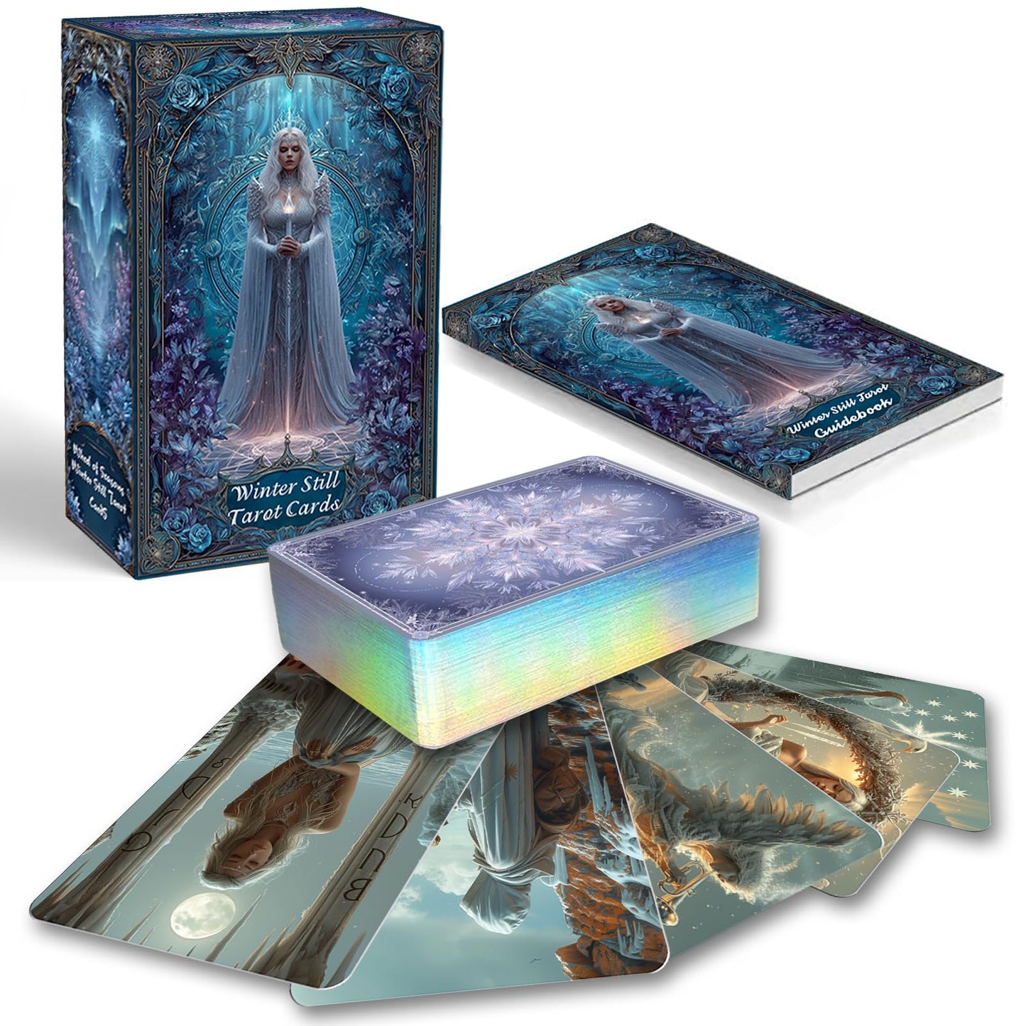 sishui Winter Still Tarot Deck – 80 Cards, Guidebook, 400 GSM, Gilded Edges