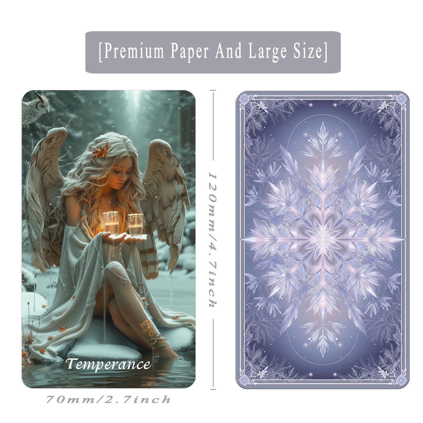sishui Winter Still Tarot Deck – 80 Cards, Guidebook, 400 GSM, Gilded Edges
