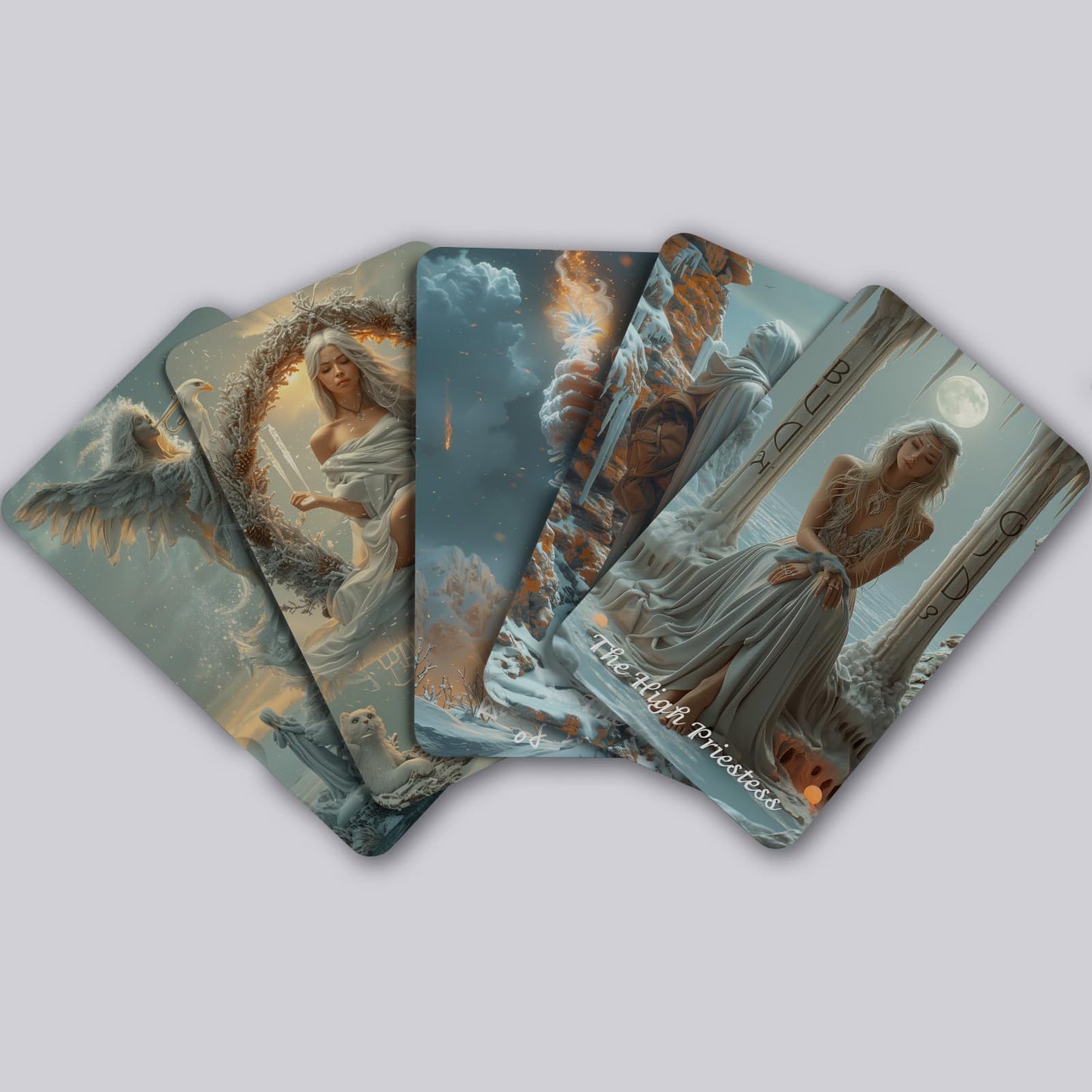 sishui Winter Still Tarot Deck – 80 Cards, Guidebook, 400 GSM, Gilded Edges
