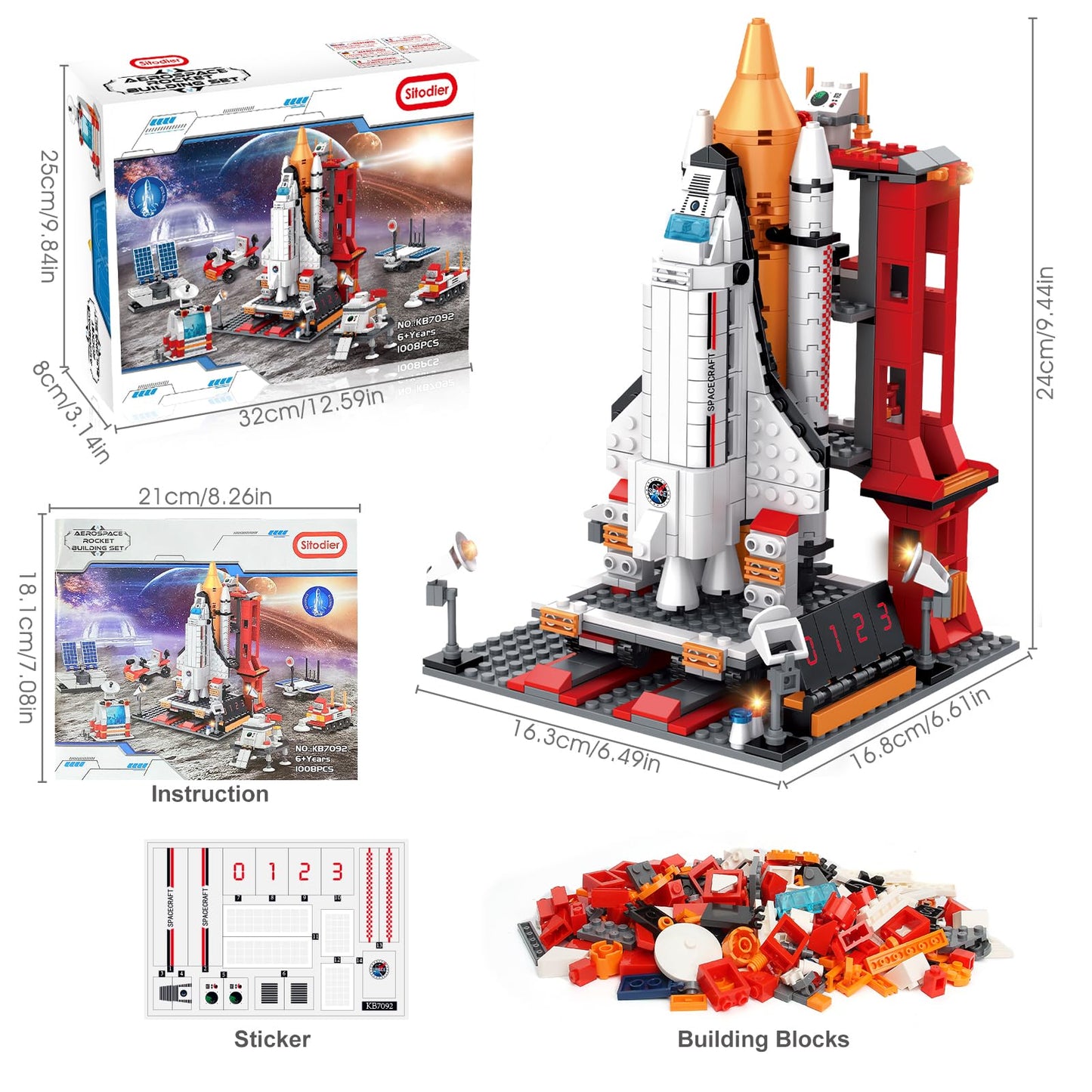 Sitodier Space Exploration Shuttle Toys — 1008 Pieces, 7 Models, Educational Aerospace Building Set for Ages 8-14
