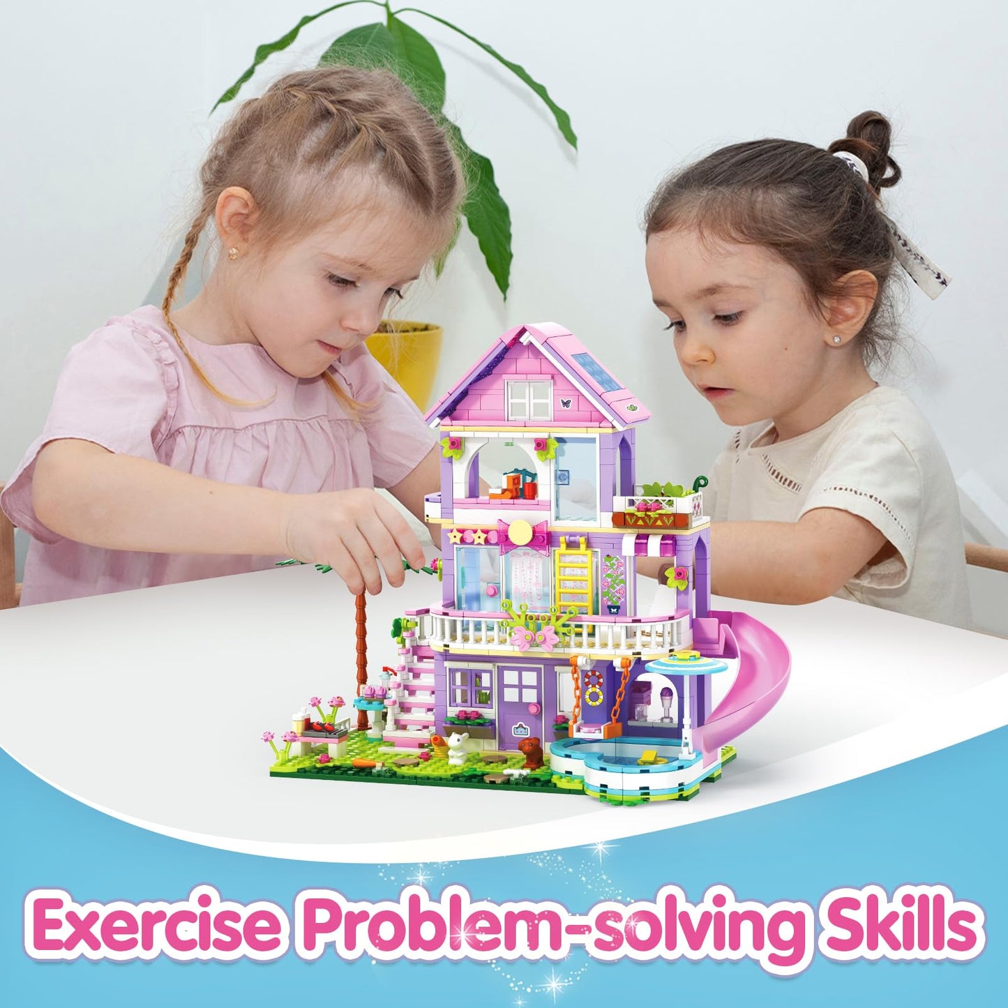 Sitodier Girls Building Blocks Set – 689pc Garden Villa for Kids 6–14