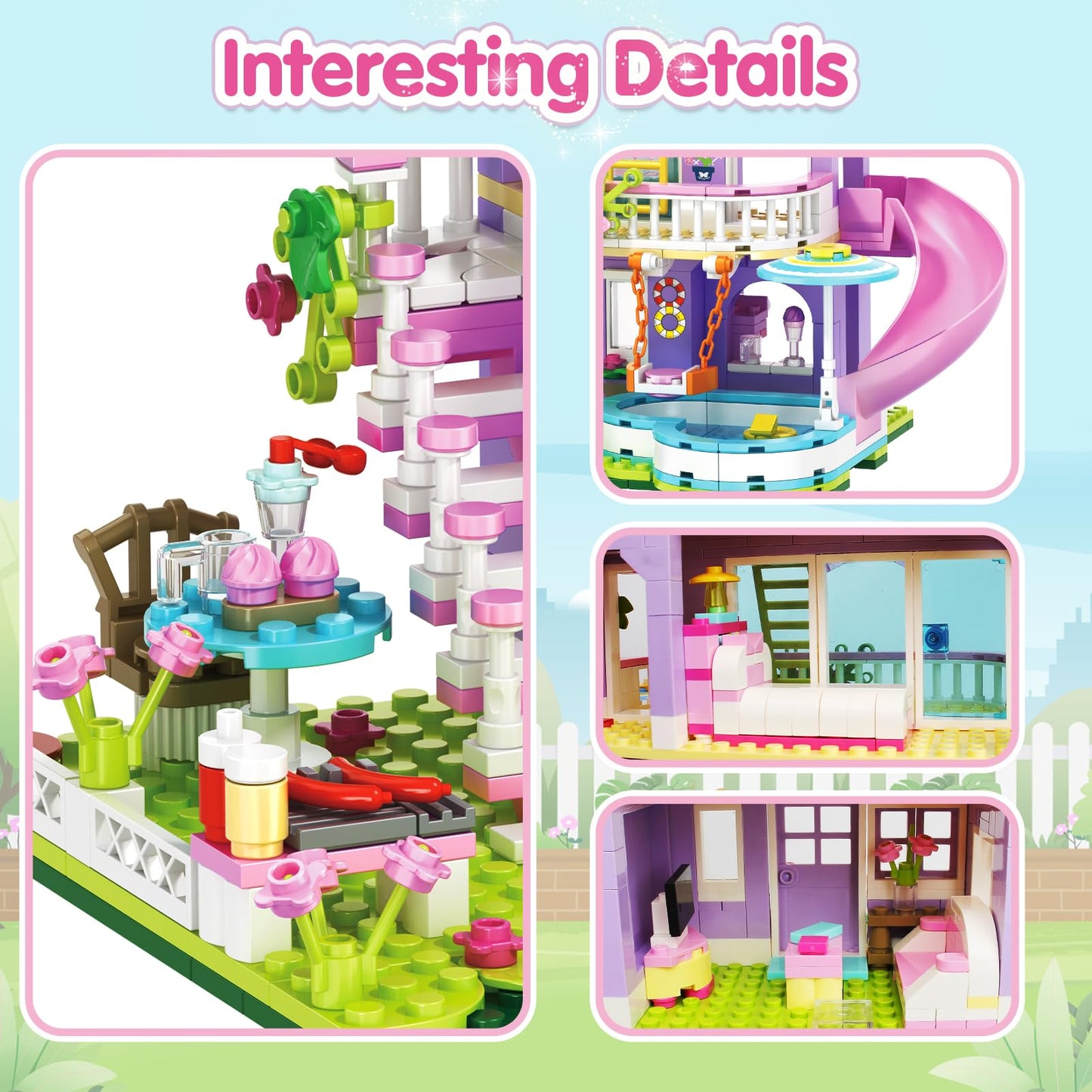 Sitodier Girls Building Blocks Set – 689pc Garden Villa for Kids 6–14