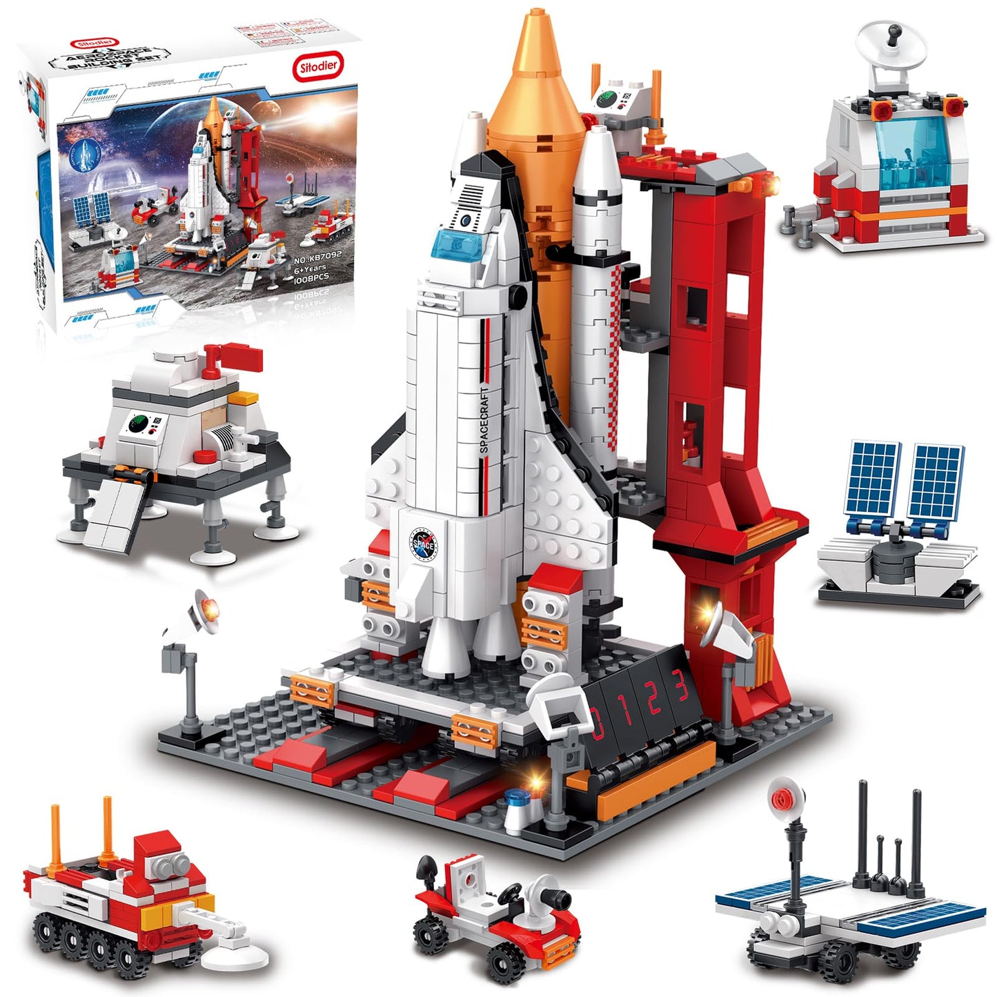 Sitodier Space Exploration Shuttle Toys — 1008 Pieces, 7 Models, Educational Aerospace Building Set for Ages 8-14