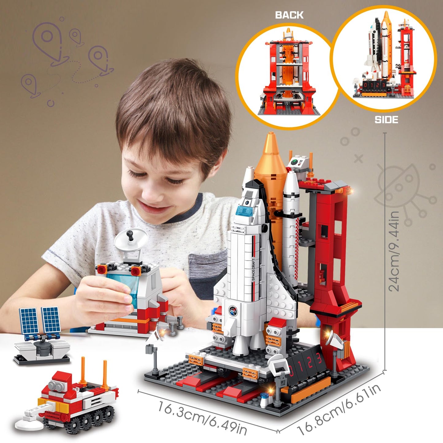 Sitodier Space Exploration Shuttle Toys — 1008 Pieces, 7 Models, Educational Aerospace Building Set for Ages 8-14