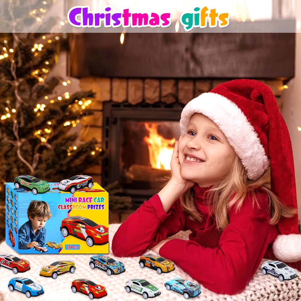 Siwarm 28 Pcs Pull Back Cars Toys for Kids – Mini Racing Cars, Party Favors, Classroom Prizes, Stocking Stuffers
