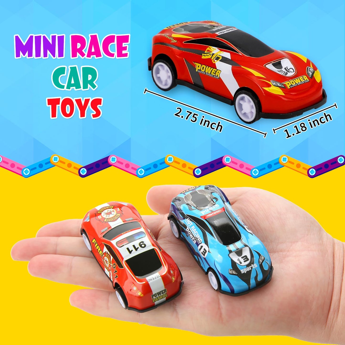 Siwarm 28 Pcs Pull Back Cars Toys for Kids – Mini Racing Cars, Party Favors, Classroom Prizes, Stocking Stuffers