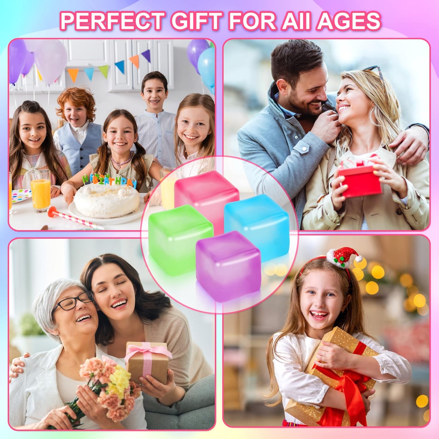 Siwarm 4 Pack Stress Cube: Sensory Fidget Toys for Anxiety & Focus