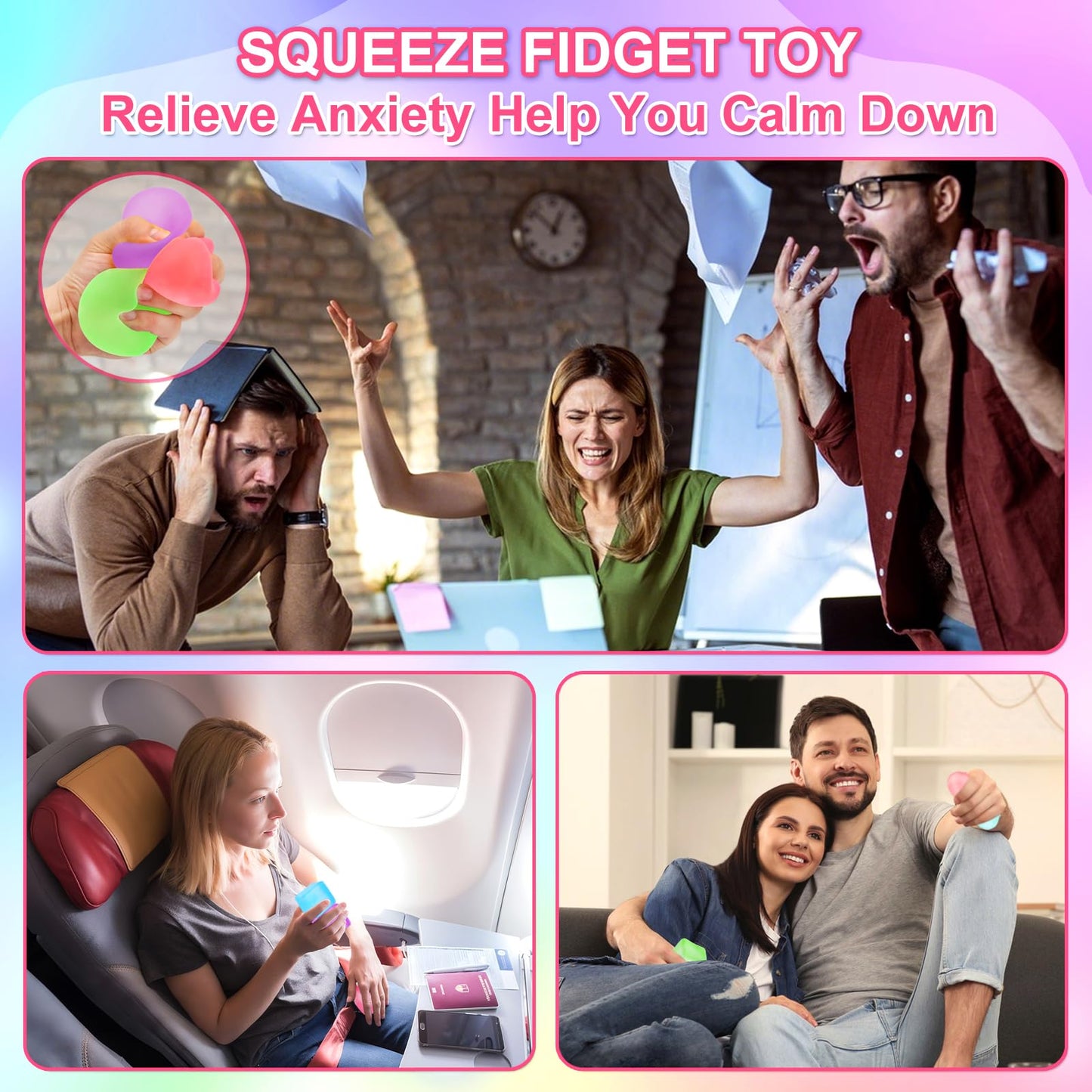 Siwarm 4 Pack Stress Cube: Sensory Fidget Toys for Anxiety & Focus
