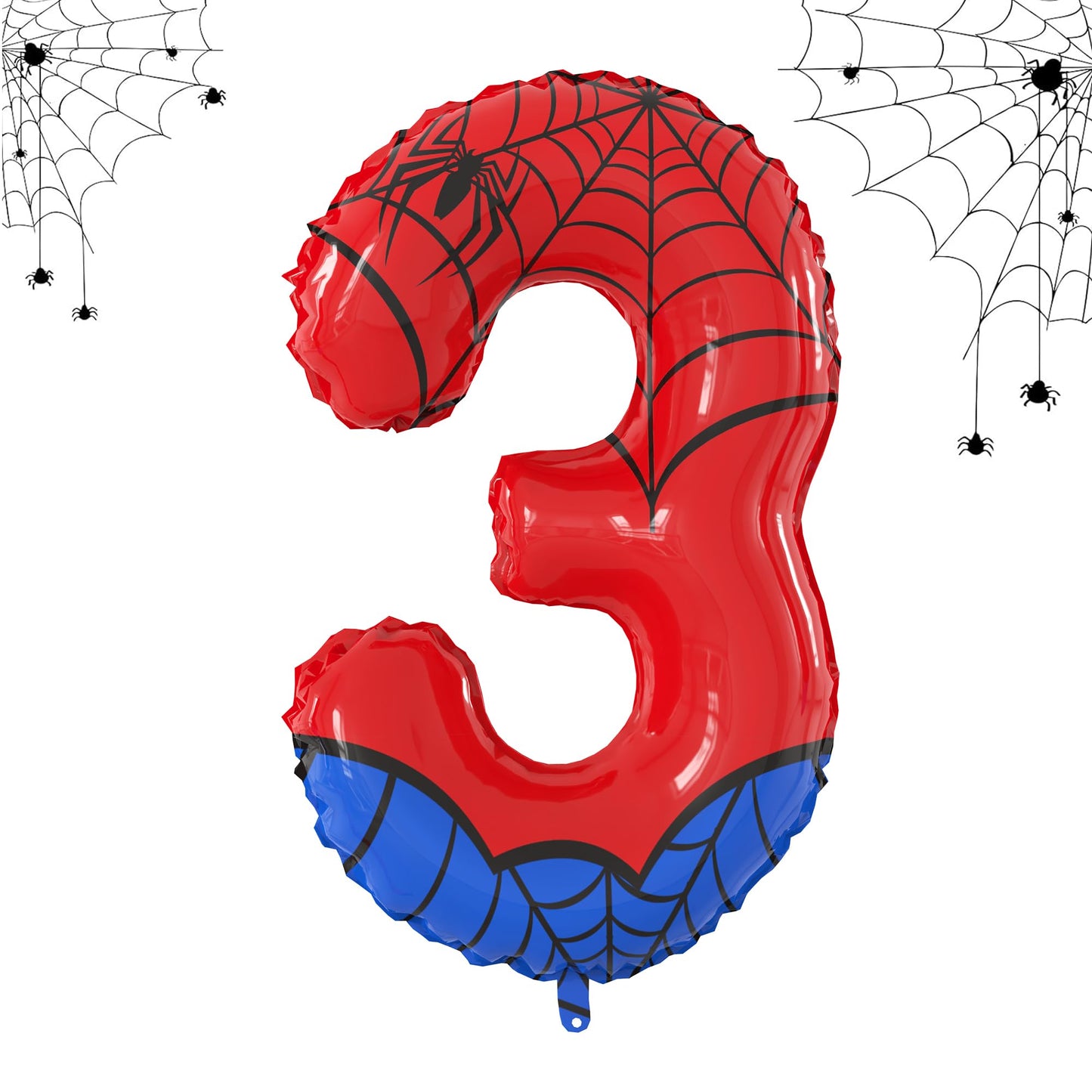 SIXONEAIEN 40-Inch Giant Spider Number 3 Balloon – Large Foil Party Decor for Kids' Birthdays