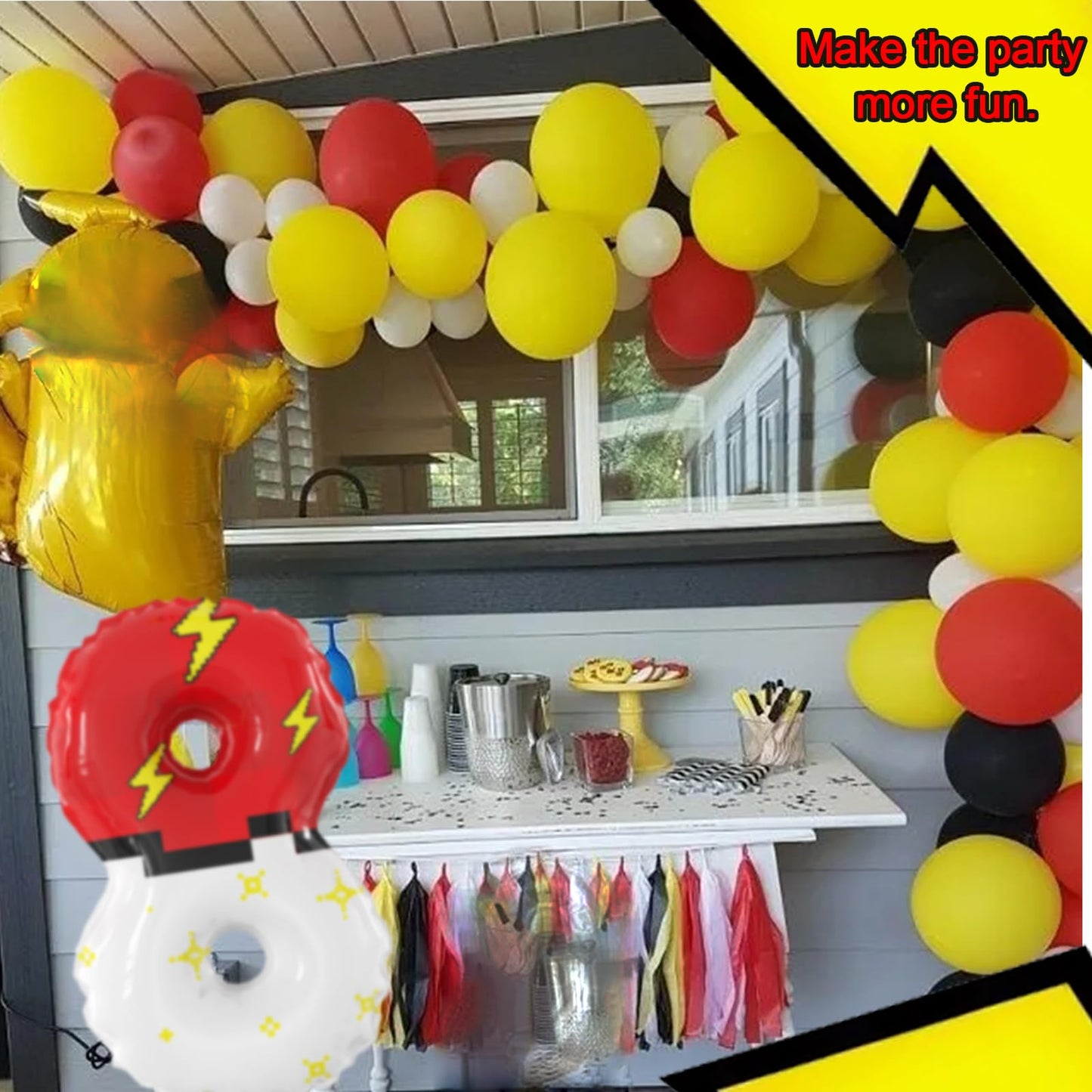 SIXONEAIEN 40-Inch Giant Red & White Cartoon Number Foil Balloon — Large Number 8 (0–9 Available)