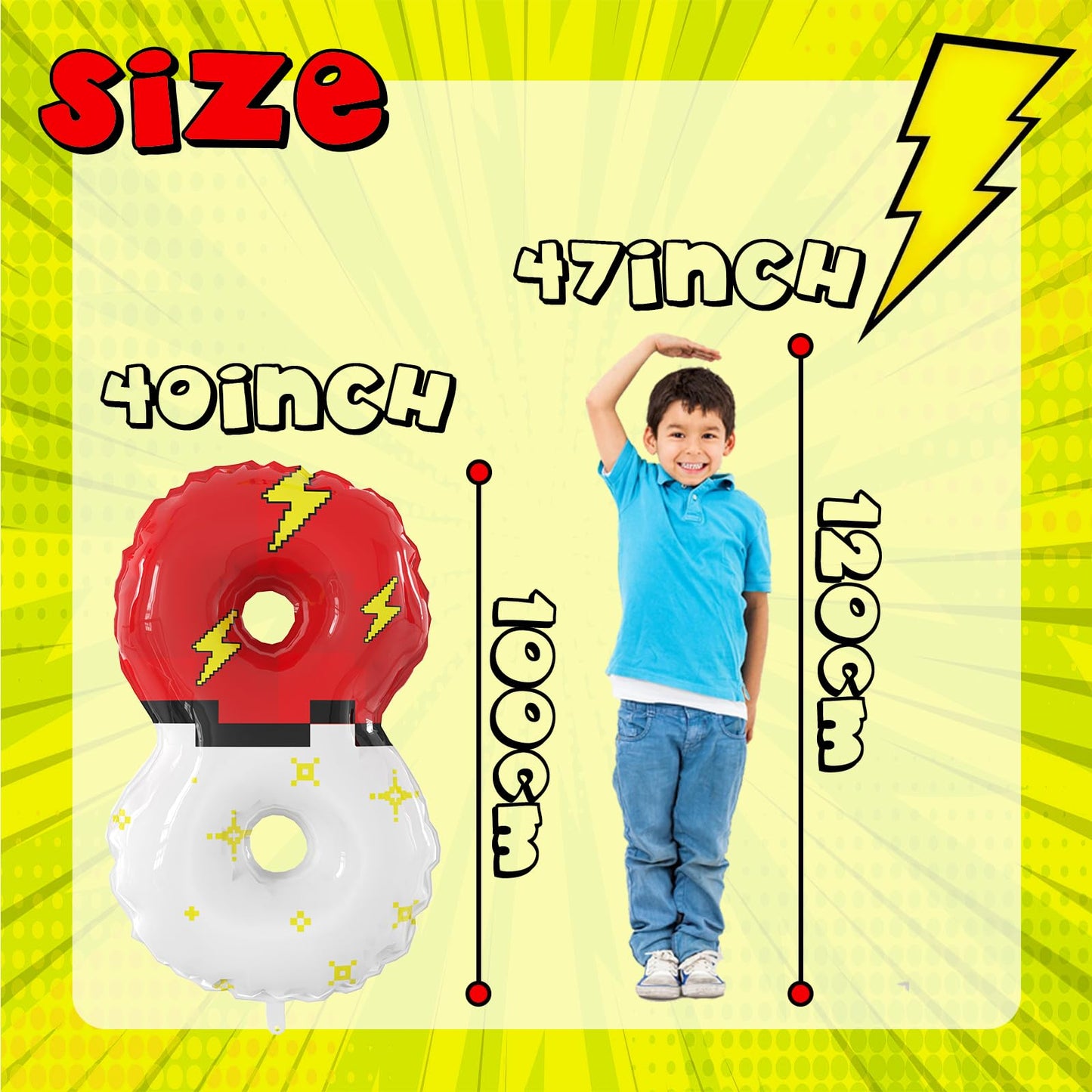SIXONEAIEN 40-Inch Giant Red & White Cartoon Number Foil Balloon — Large Number 8 (0–9 Available)