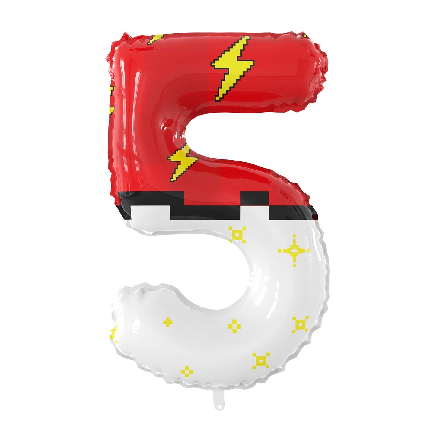 SIXONEAIEN 40 Inch Giant Red and White Number Balloon - Large 5 for Kids Parties (0-9 Available)