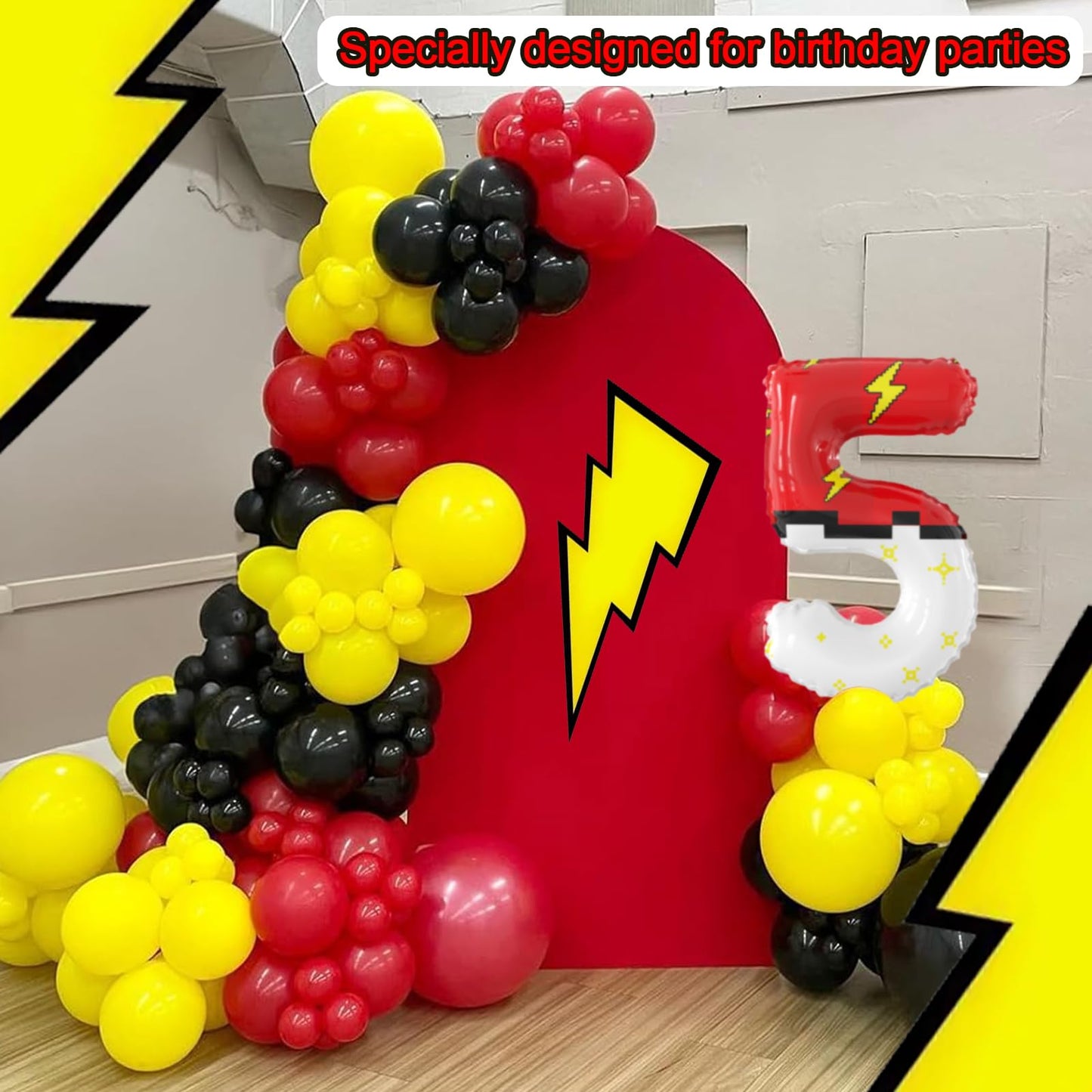 SIXONEAIEN 40 Inch Giant Red and White Number Balloon - Large 5 for Kids Parties (0-9 Available)