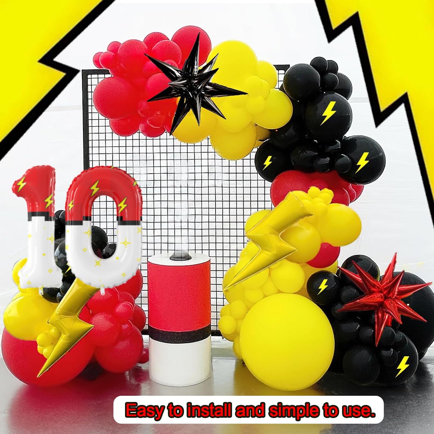 SIXONEAIEN 40 Inch Giant Red & White Cartoon Theme Number Balloons – Large 0 Balloon for Kids Parties